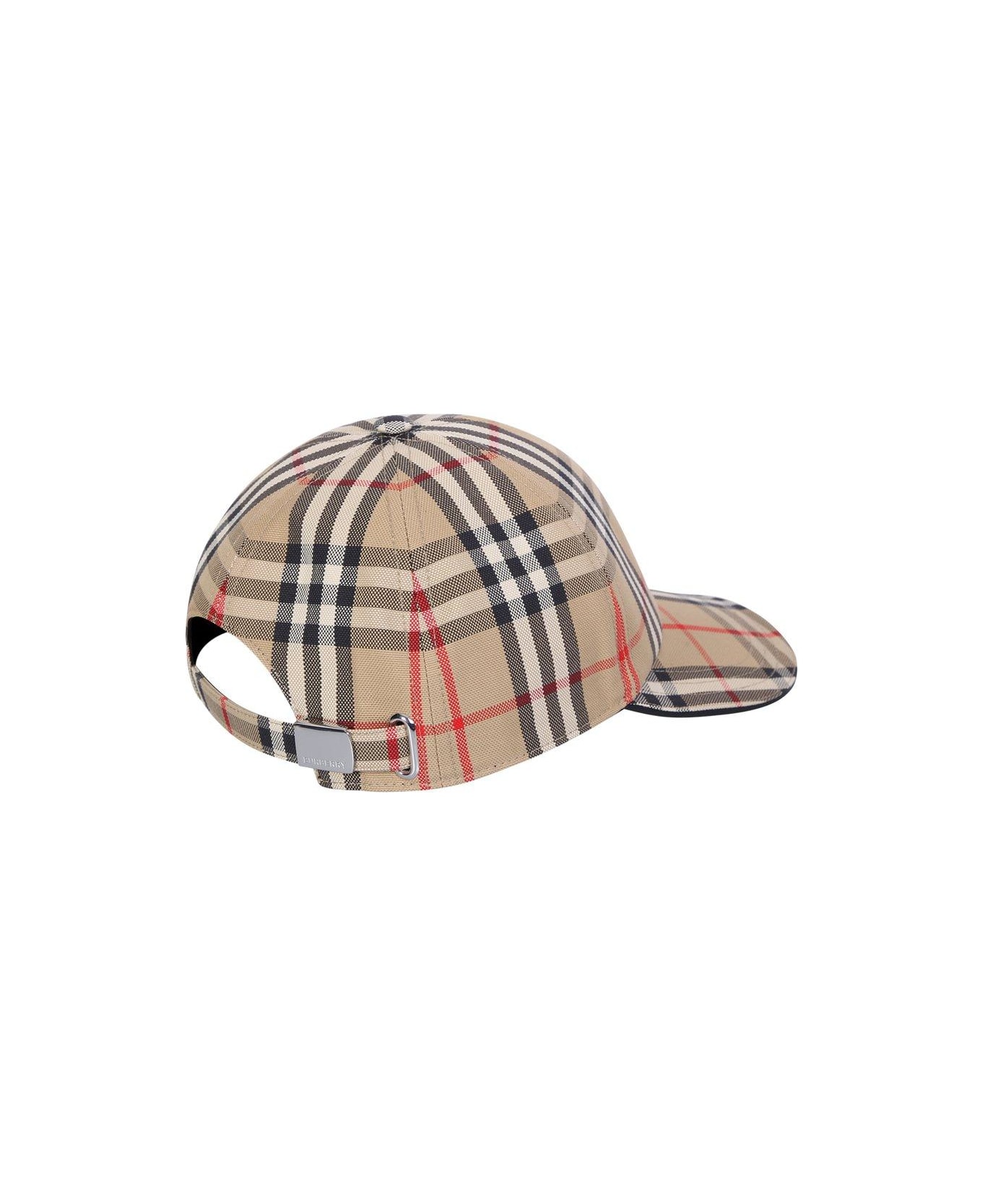 Burberry Check Pattern Baseball Cap - Brown