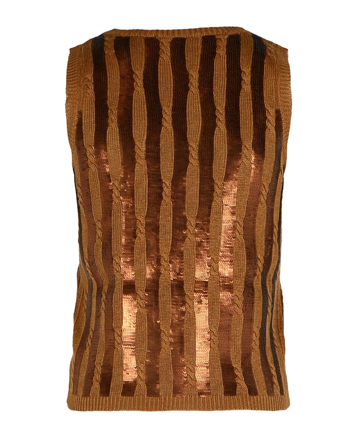 Max Mara 
golia
 Brown Linen Tank Top - Brown