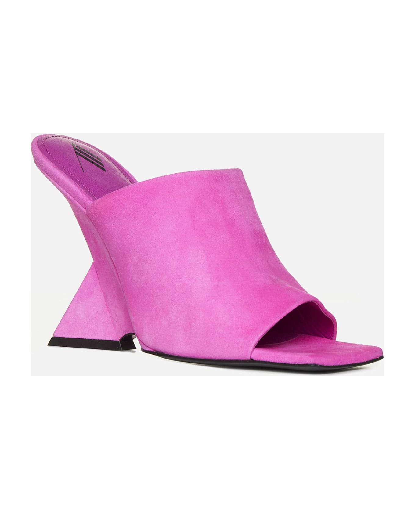 The Attico Cheope Suede Mules - Fluo pink