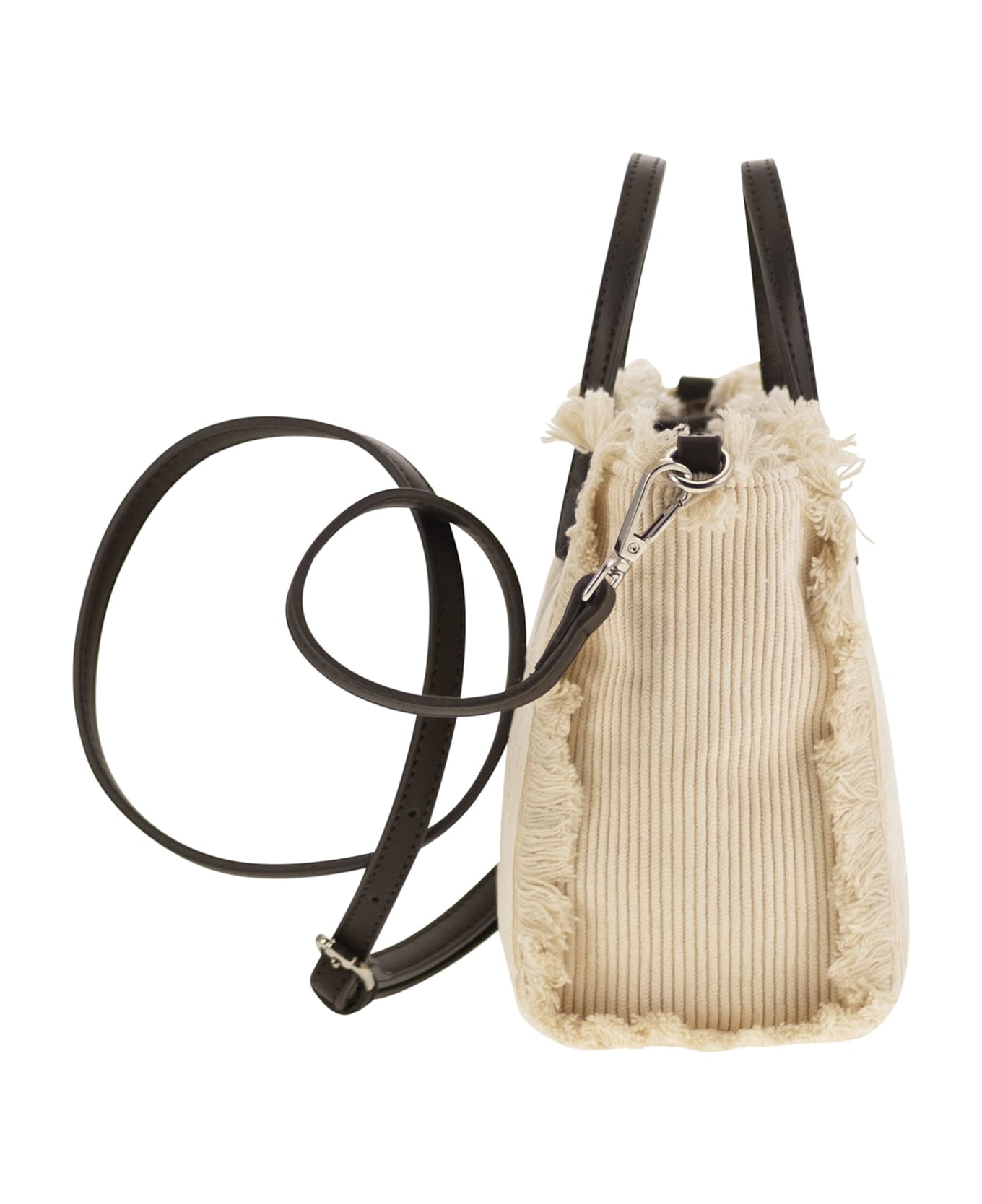 MC2 Saint Barth Mini Vanity Bag With Bangs And Embroidered Logo - Beige