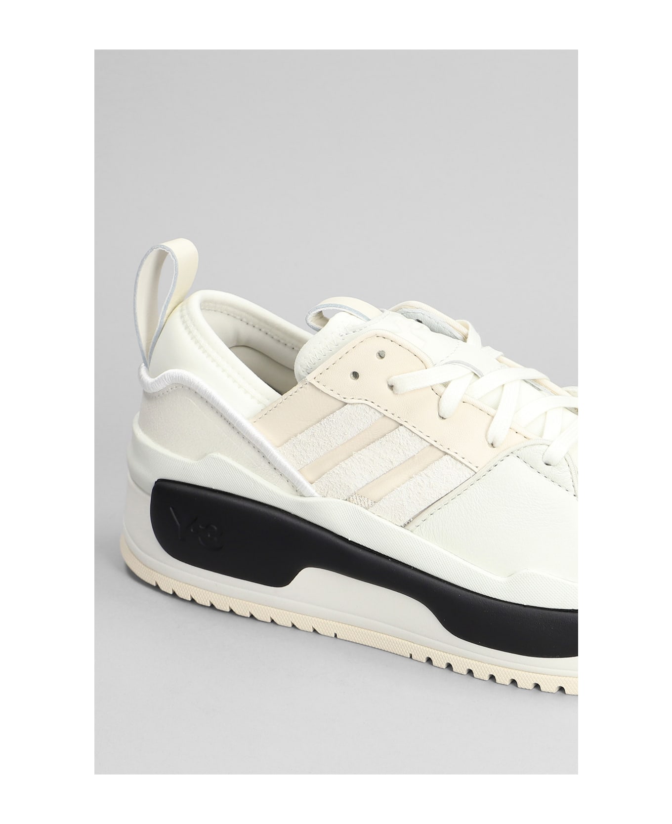 Y-3 Rivalry White Leather Sneakers - OFF WHITE WONDER WHITE (White) スニーカー