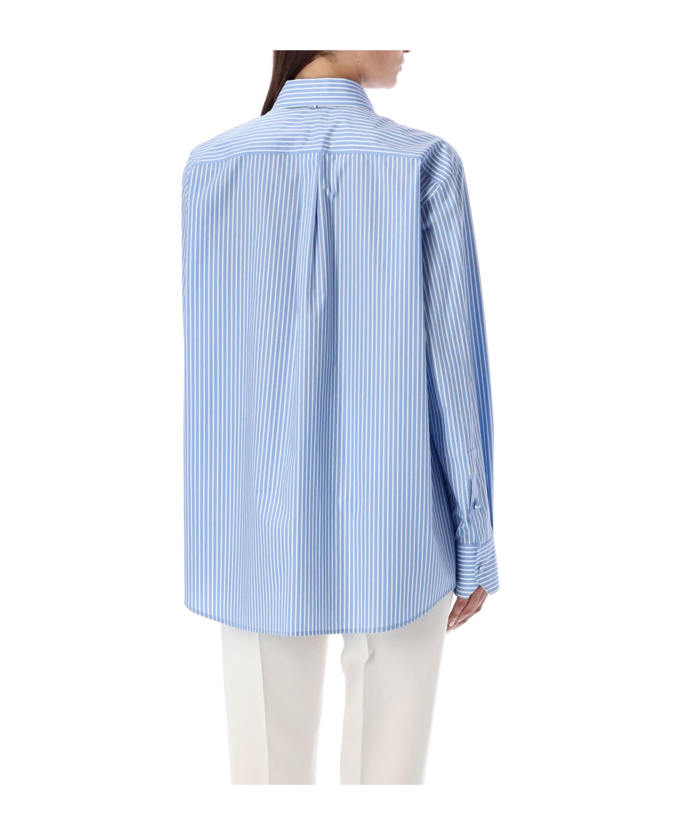 Valentino Shirt Popeline Stripes - BLUE/WHITE