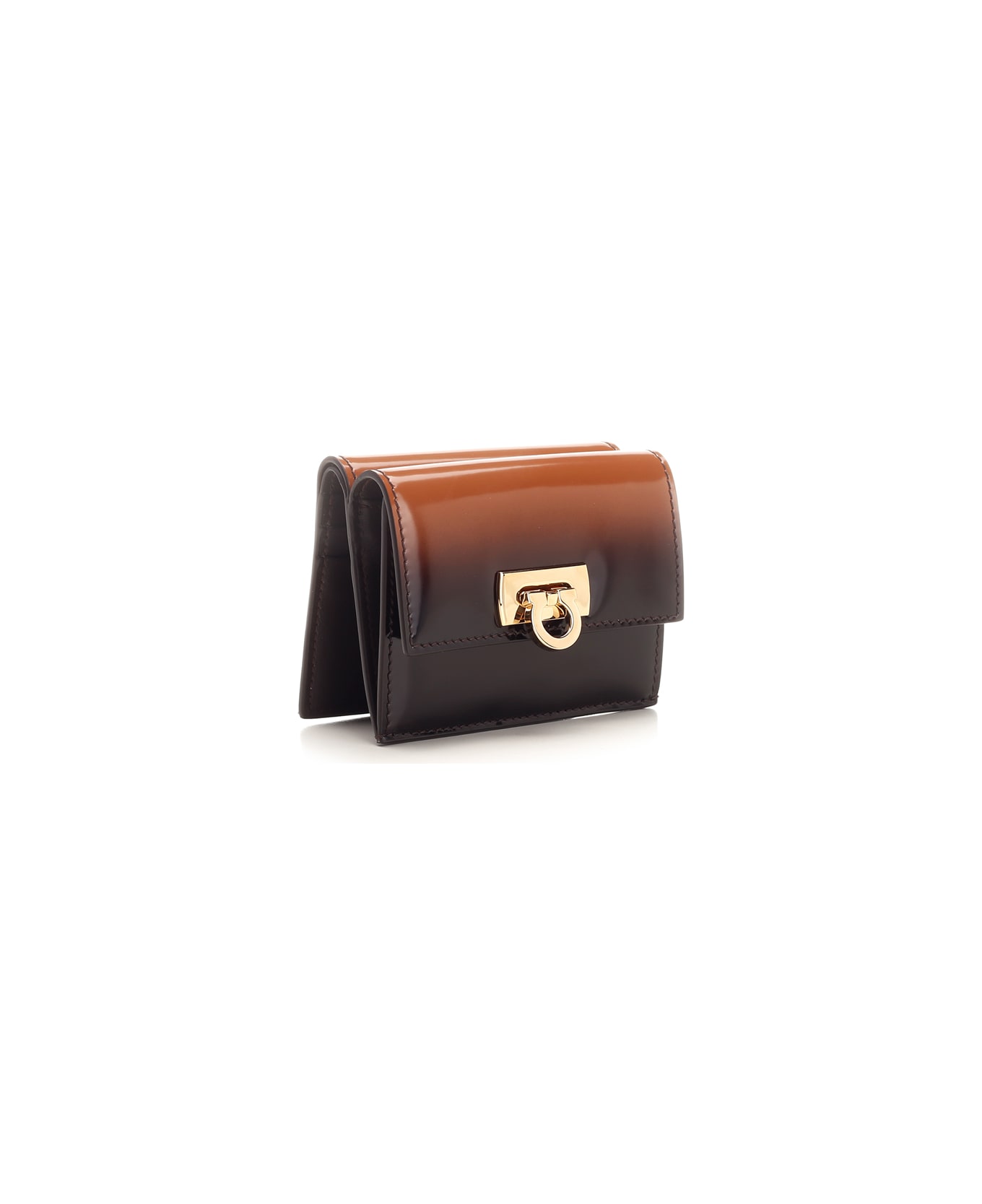 Ferragamo 'gancini' Compact Wallet - Brown