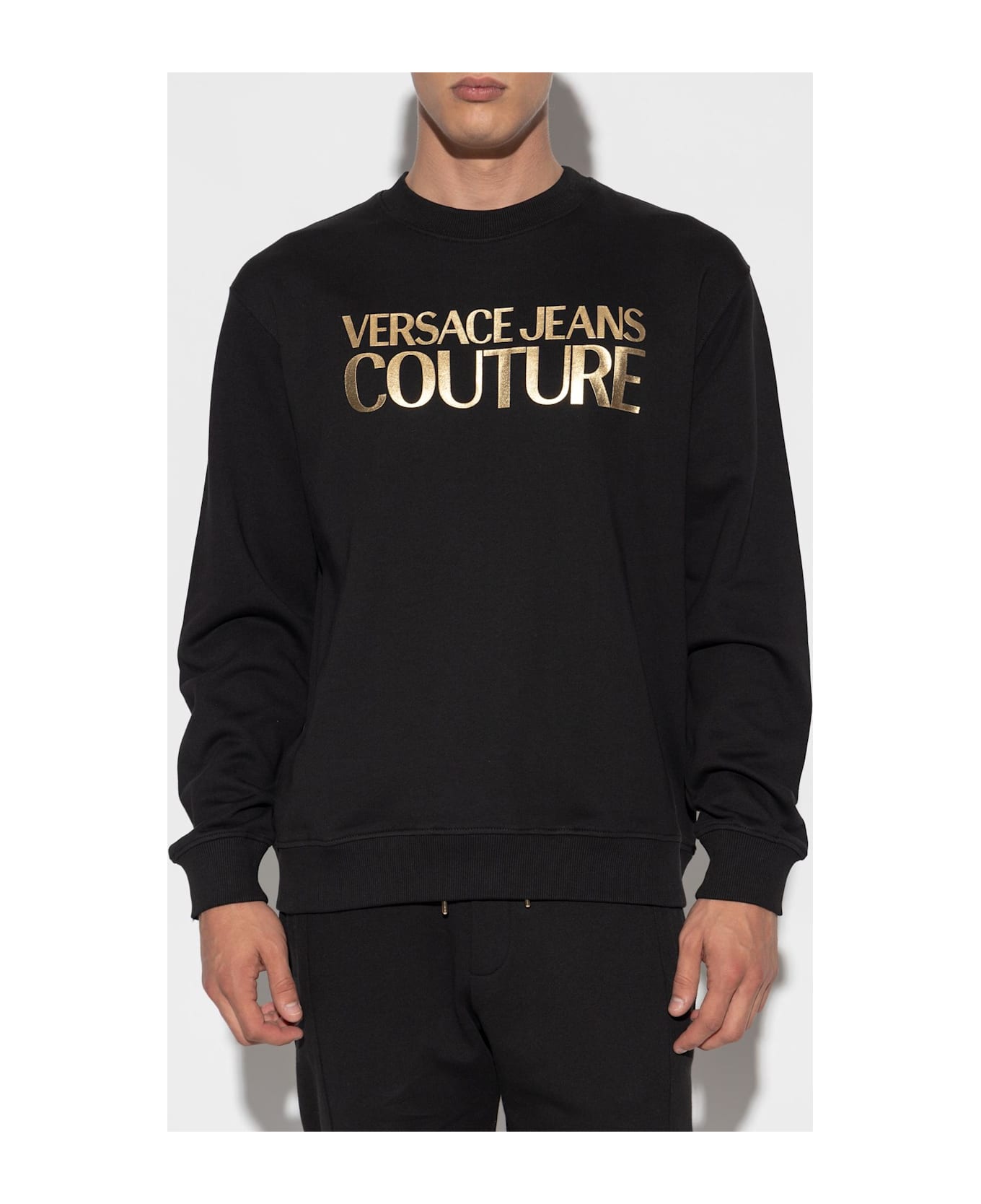 Versace Jeans Couture Sweatshirt With Printed Logo - black