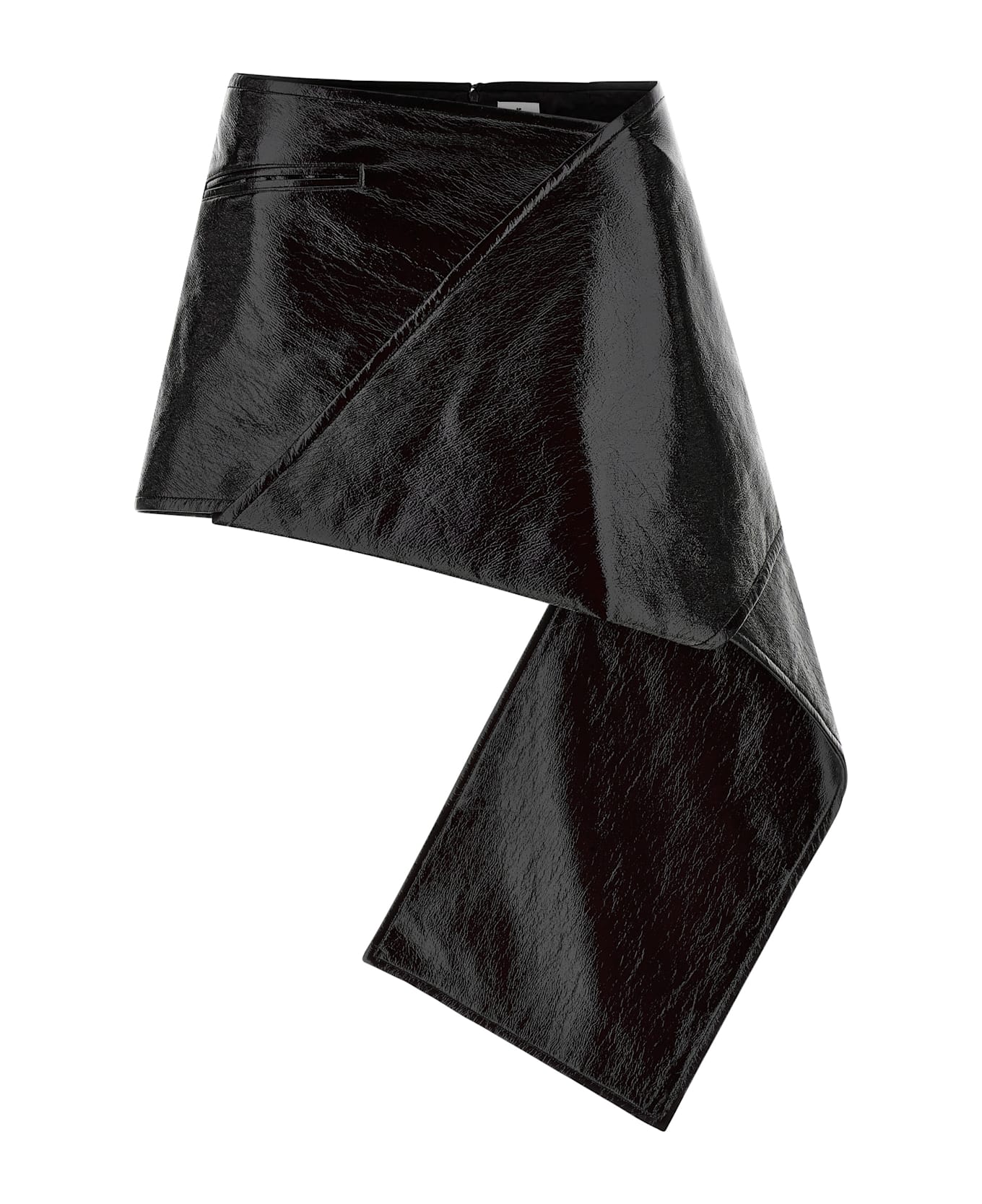 Courrèges 
fold Vinyl Mini
 Skirt - Black  