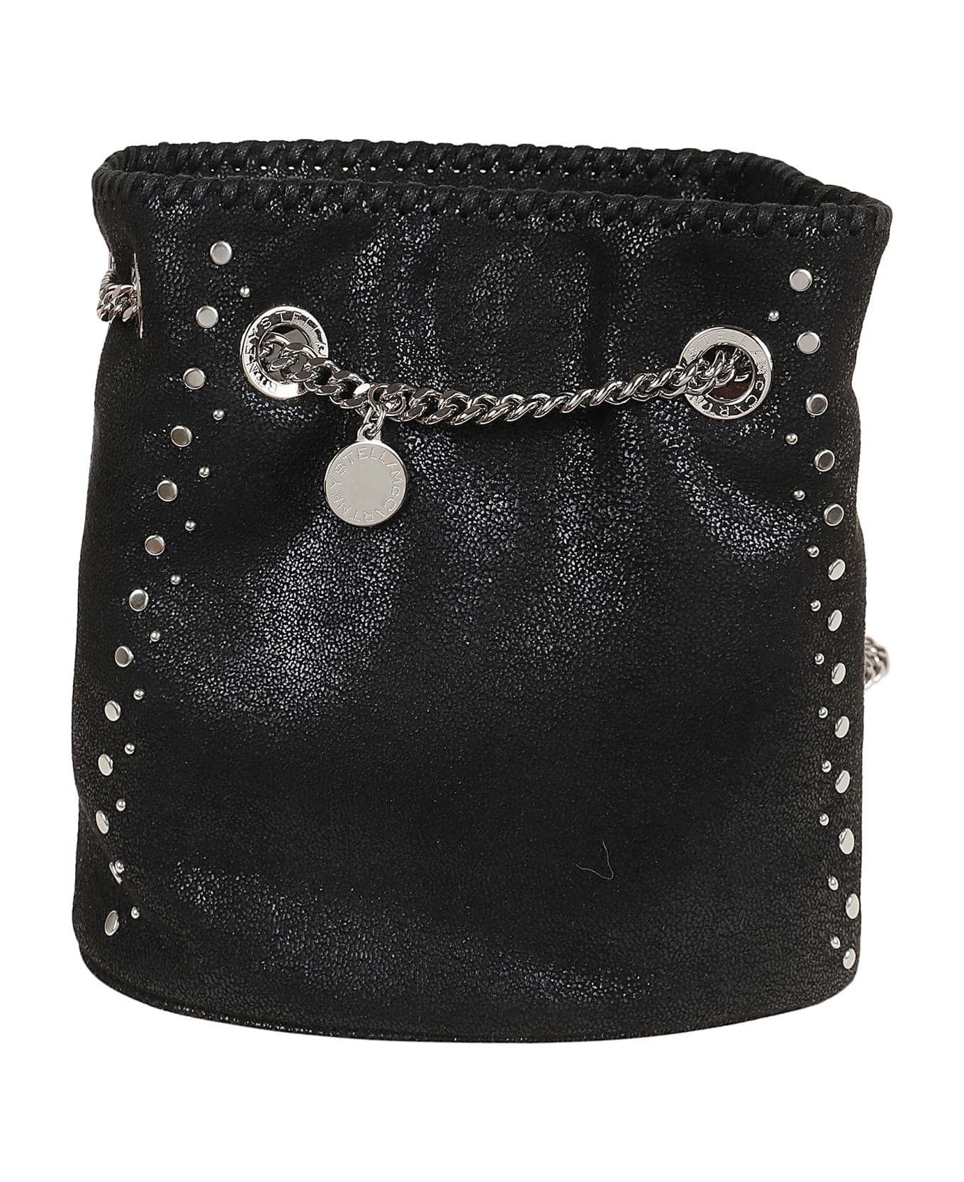 Stella McCartney Shoulder Bag Eco Shaggy Deer W/studs - Black