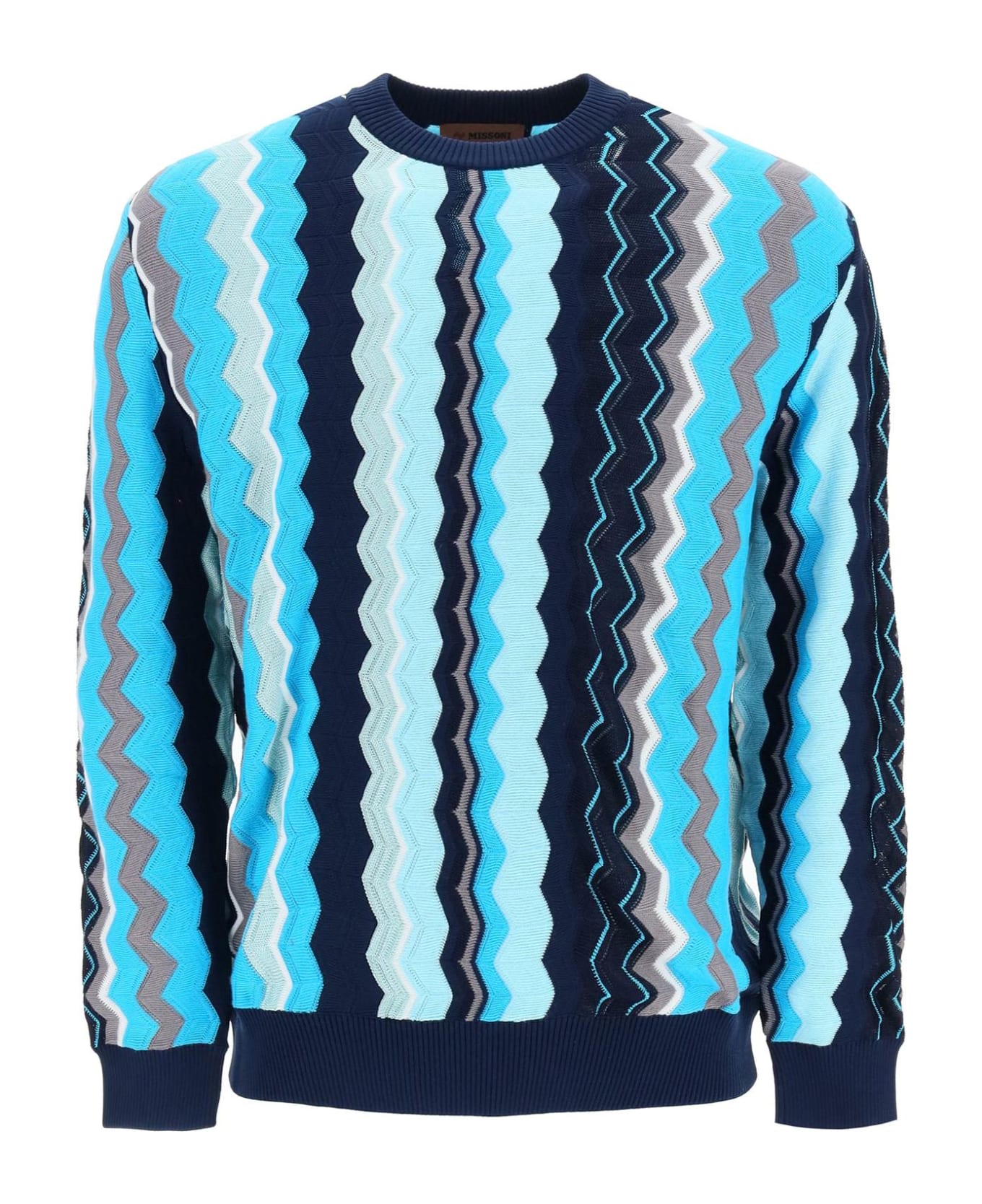 Missoni Zigzag Sweater - WHITE AND BLUE TONES (Blue) ニットウェア