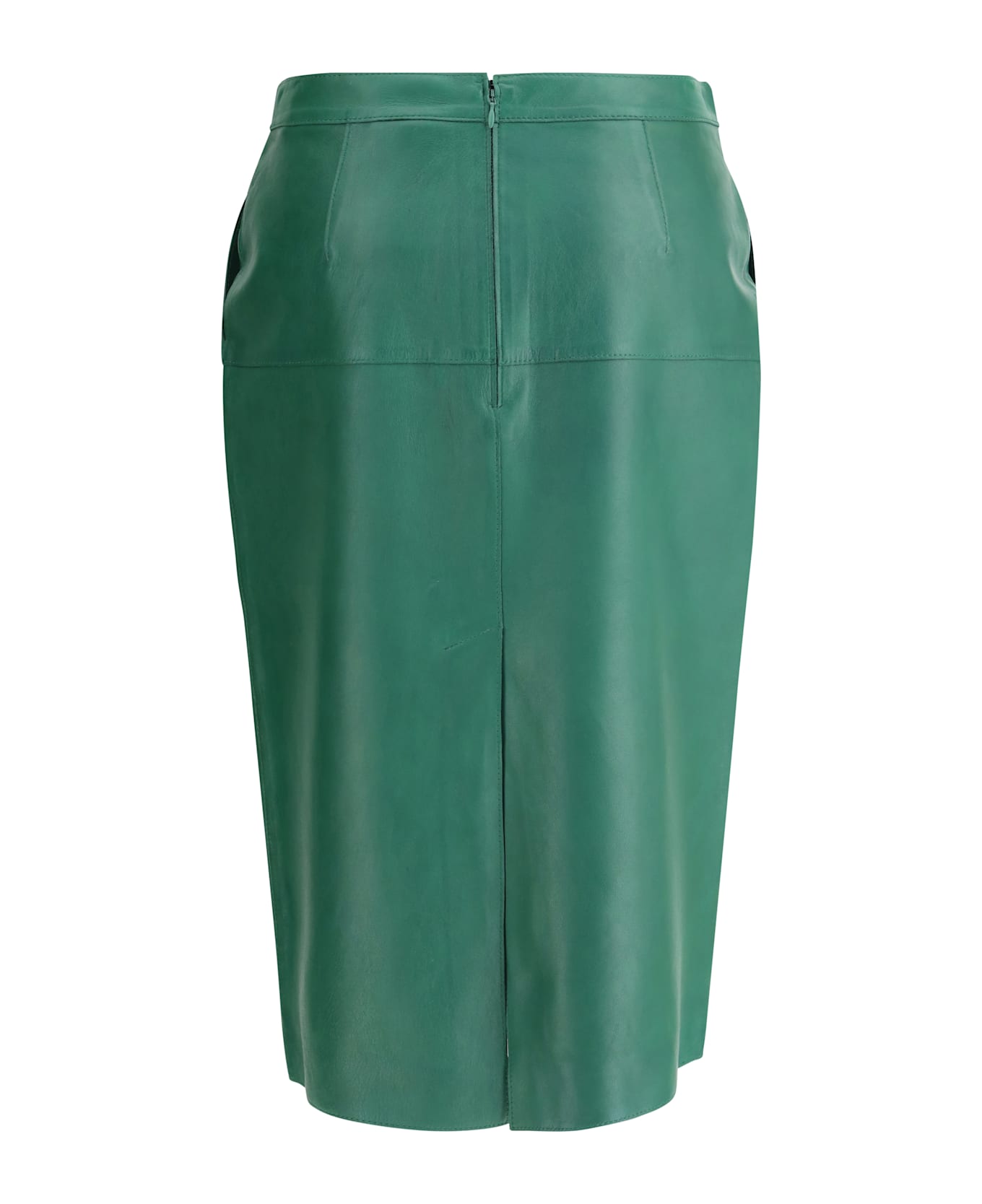 Parosh Leather Midi Skirt