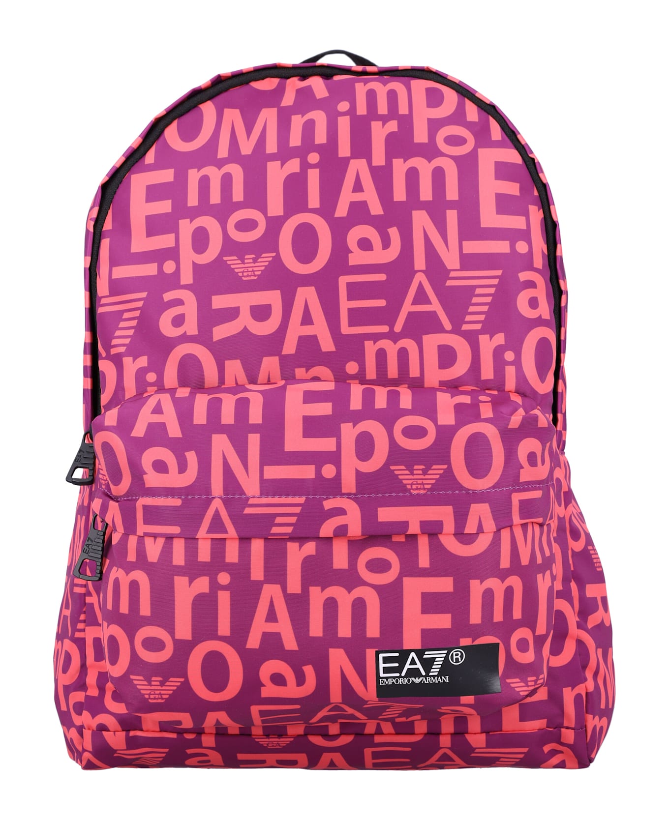 EA7 Allover Logo Print Backpack - Fuchsia