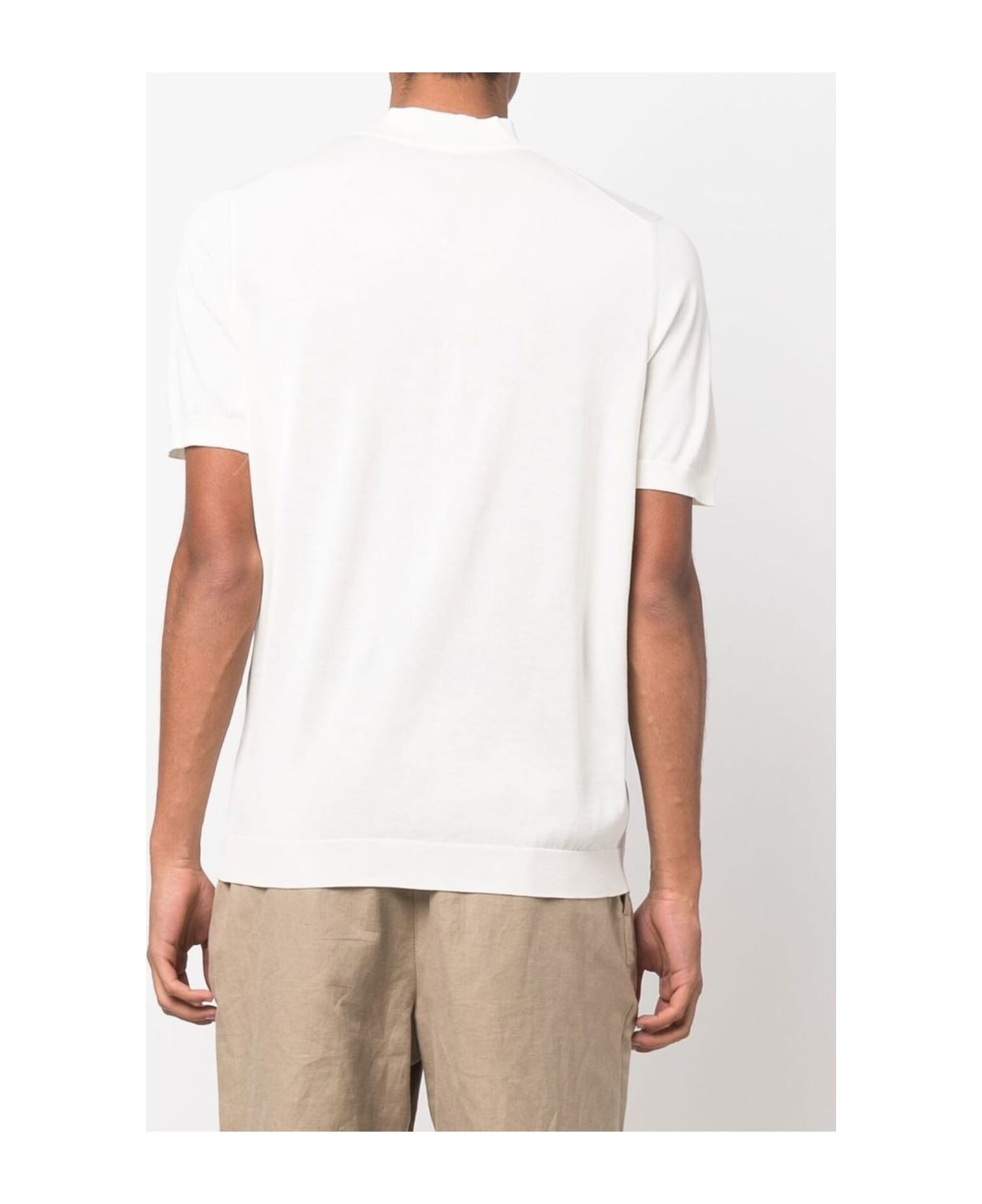 Drumohr White Cotton T-shirt - Bianco
