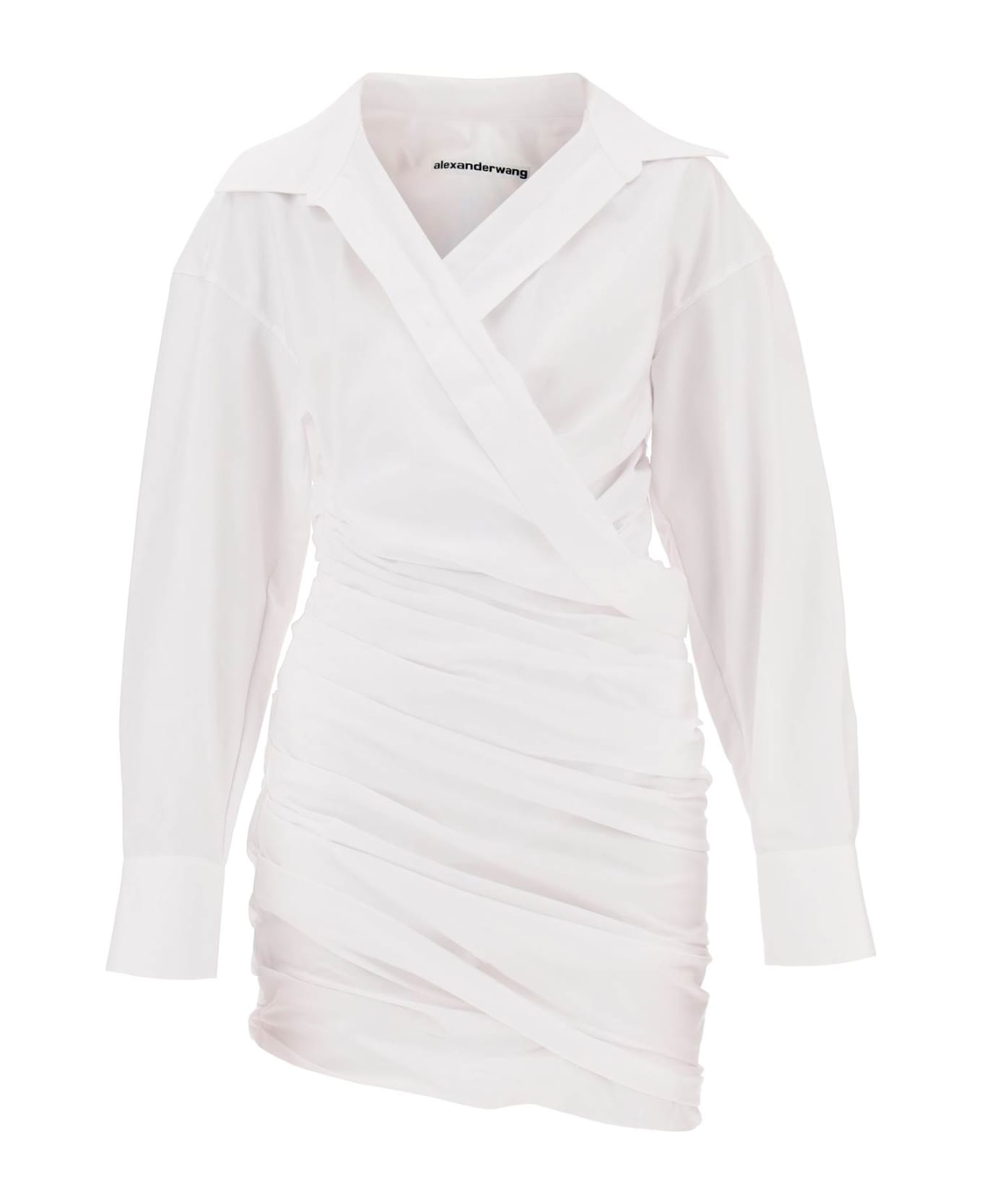 Alexander Wang Draped Mini Shirt Dress - WHITE ワンピース＆ドレス