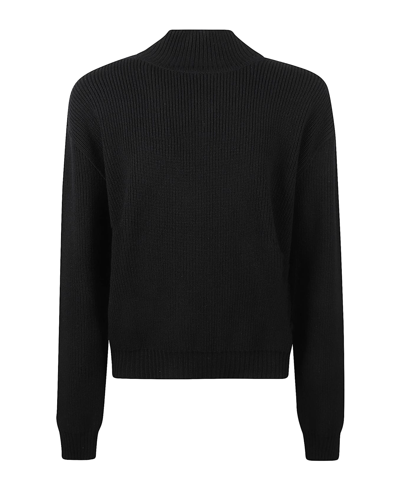 Rick Owens Ribbed Knit Turtleneck Sweater - Black