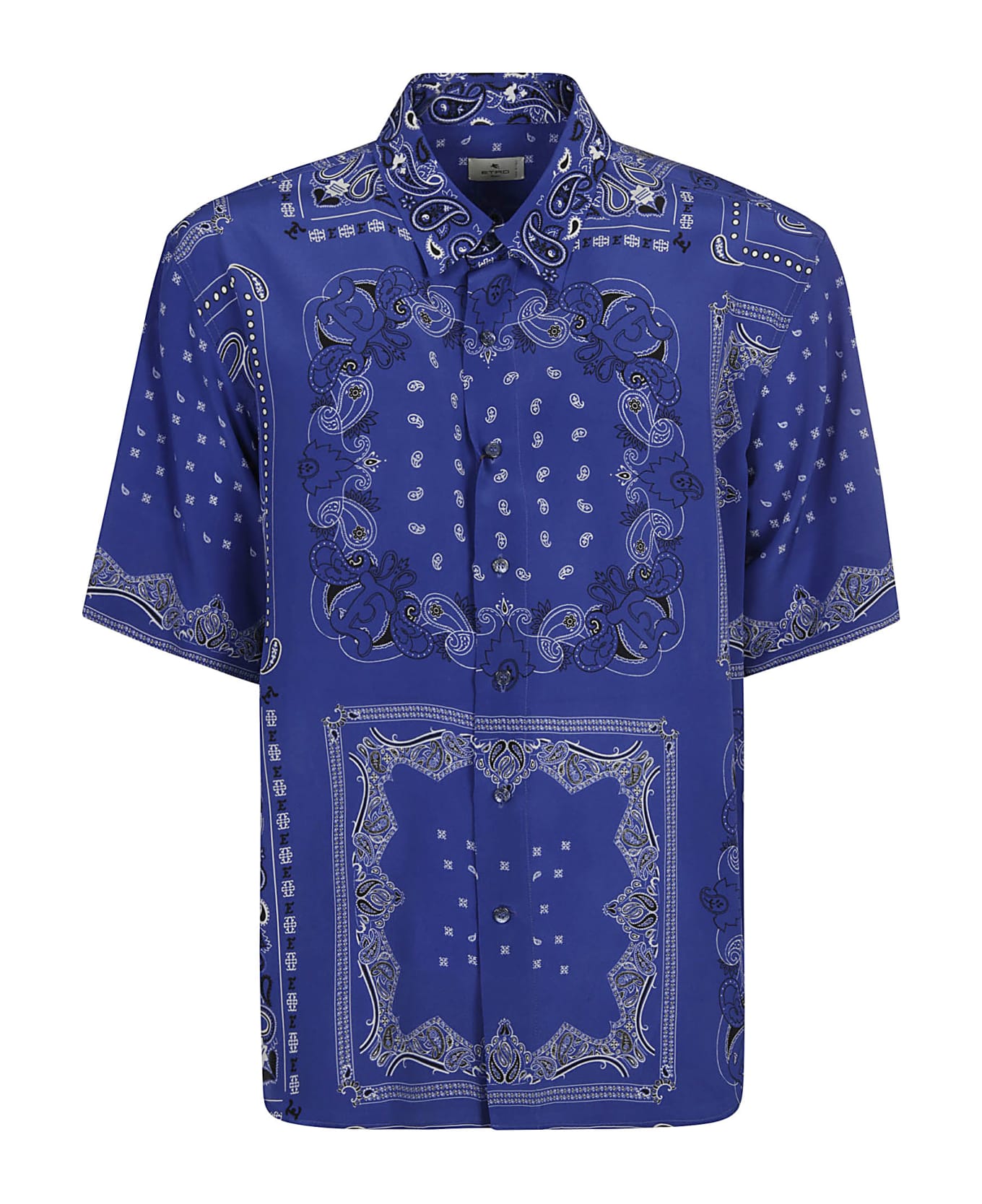 Etro Paisley Print Short-sleeve Shirt - Blu