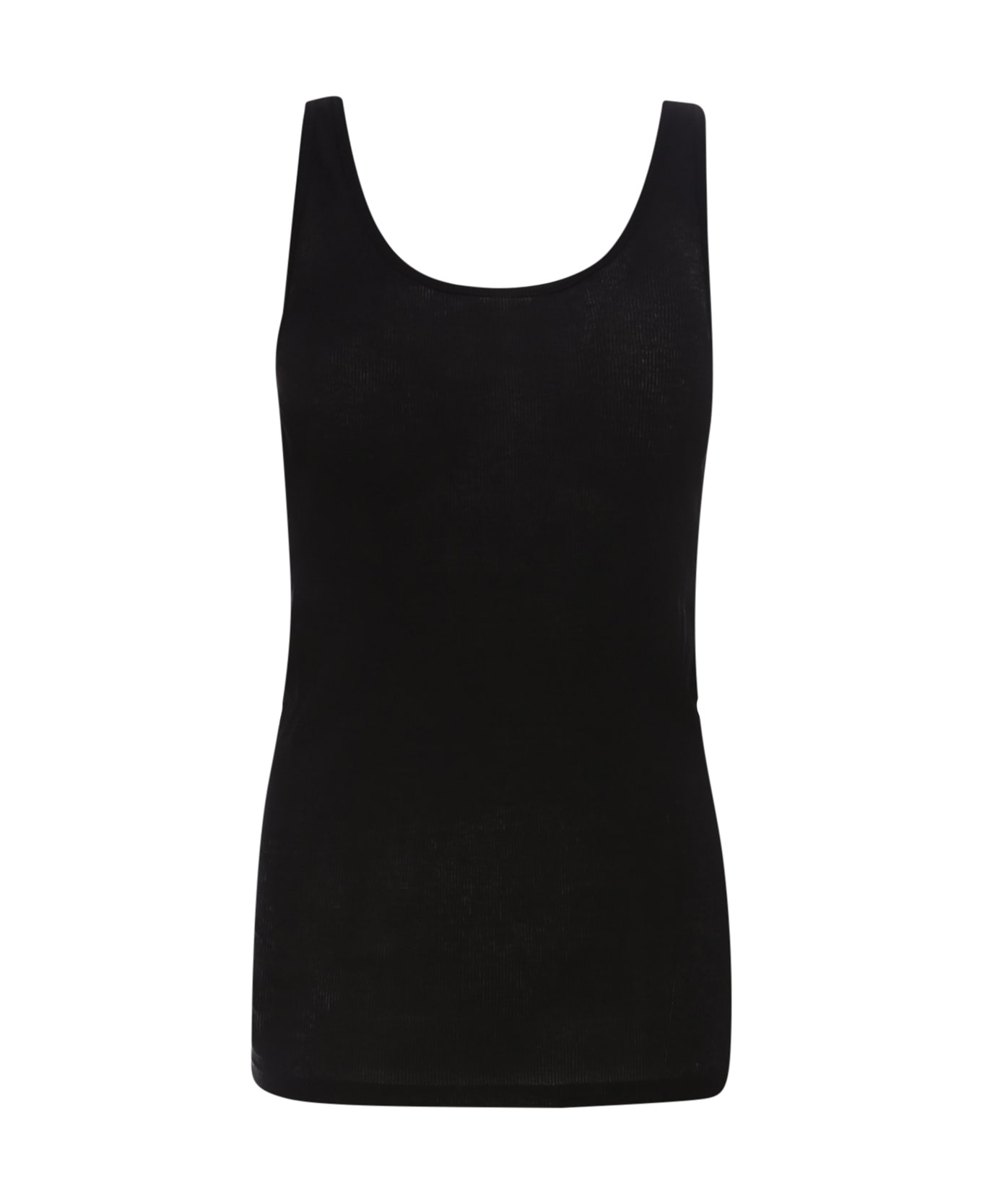 Saint Laurent Ribbed Cotton And Modal Tank Top - Black
