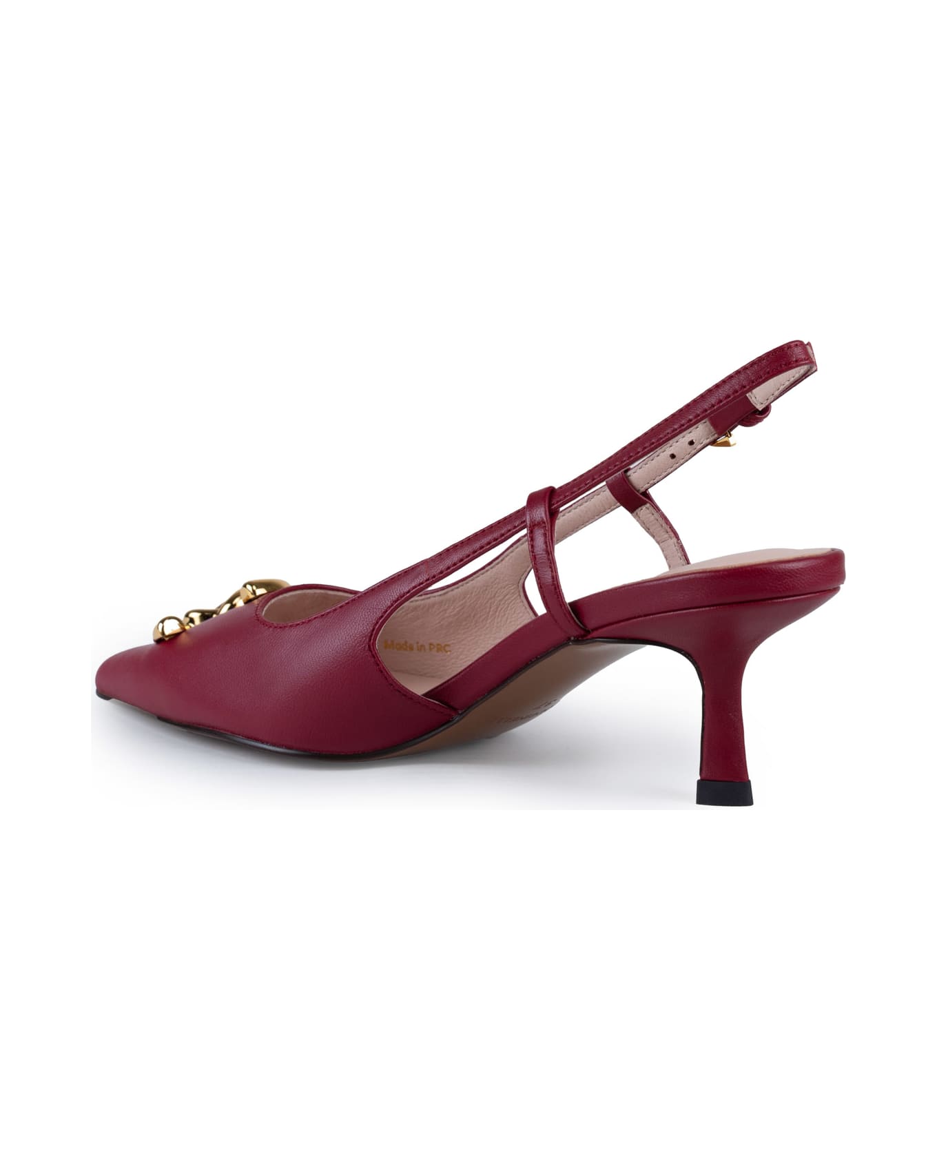 Coccinelle C-me Smooth Slingback Shoes In Leather - Sangria