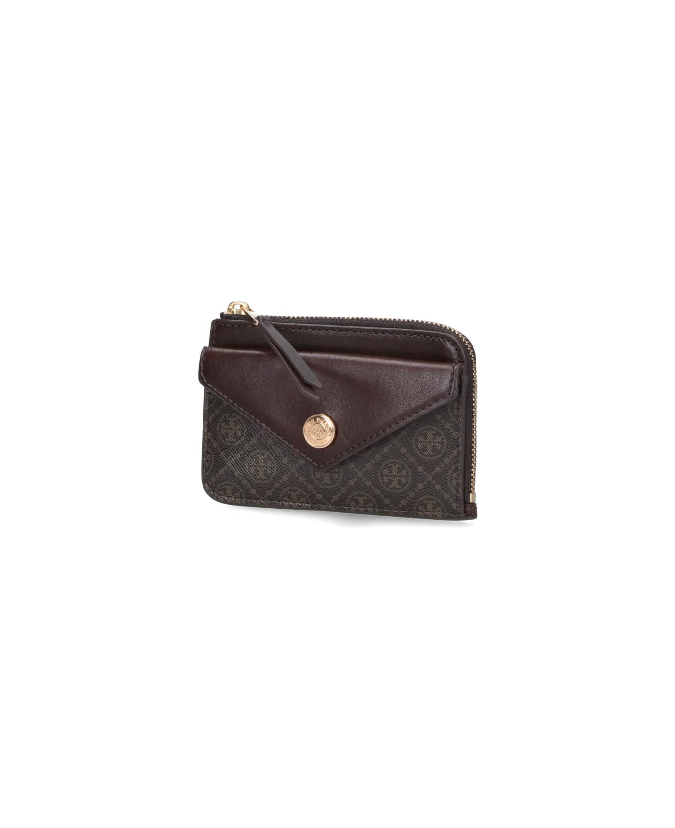 Tory Burch "t Monogram" Card Holder - Brown