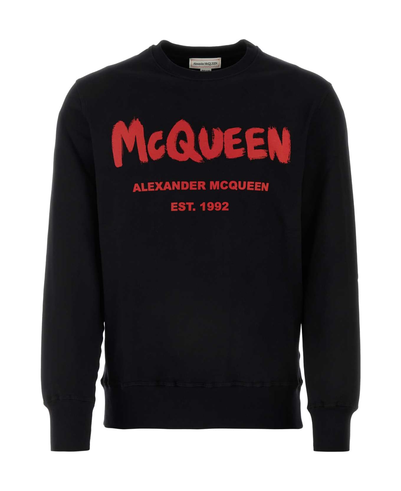 Alexander McQueen Black Cotton Sweatshirt - BLACKLUSTRED
