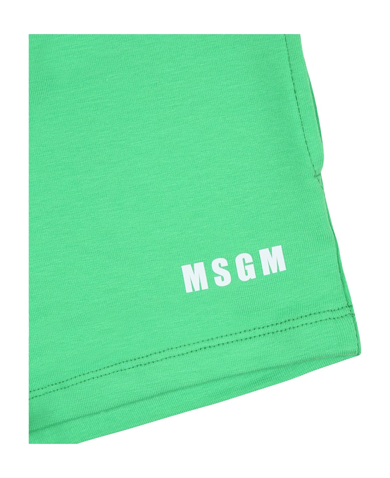 MSGM Green Set For Babykids With Logo - Green