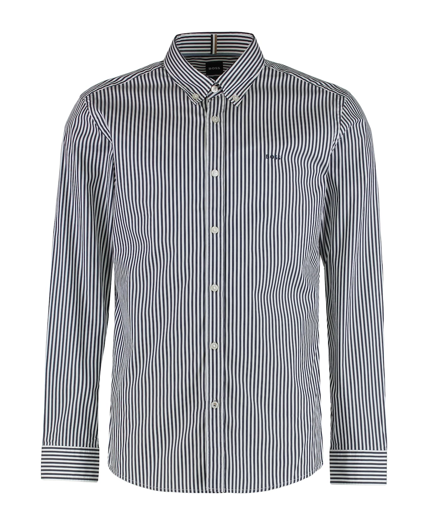 Hugo Boss Long Sleeve Striped Shirt - blue