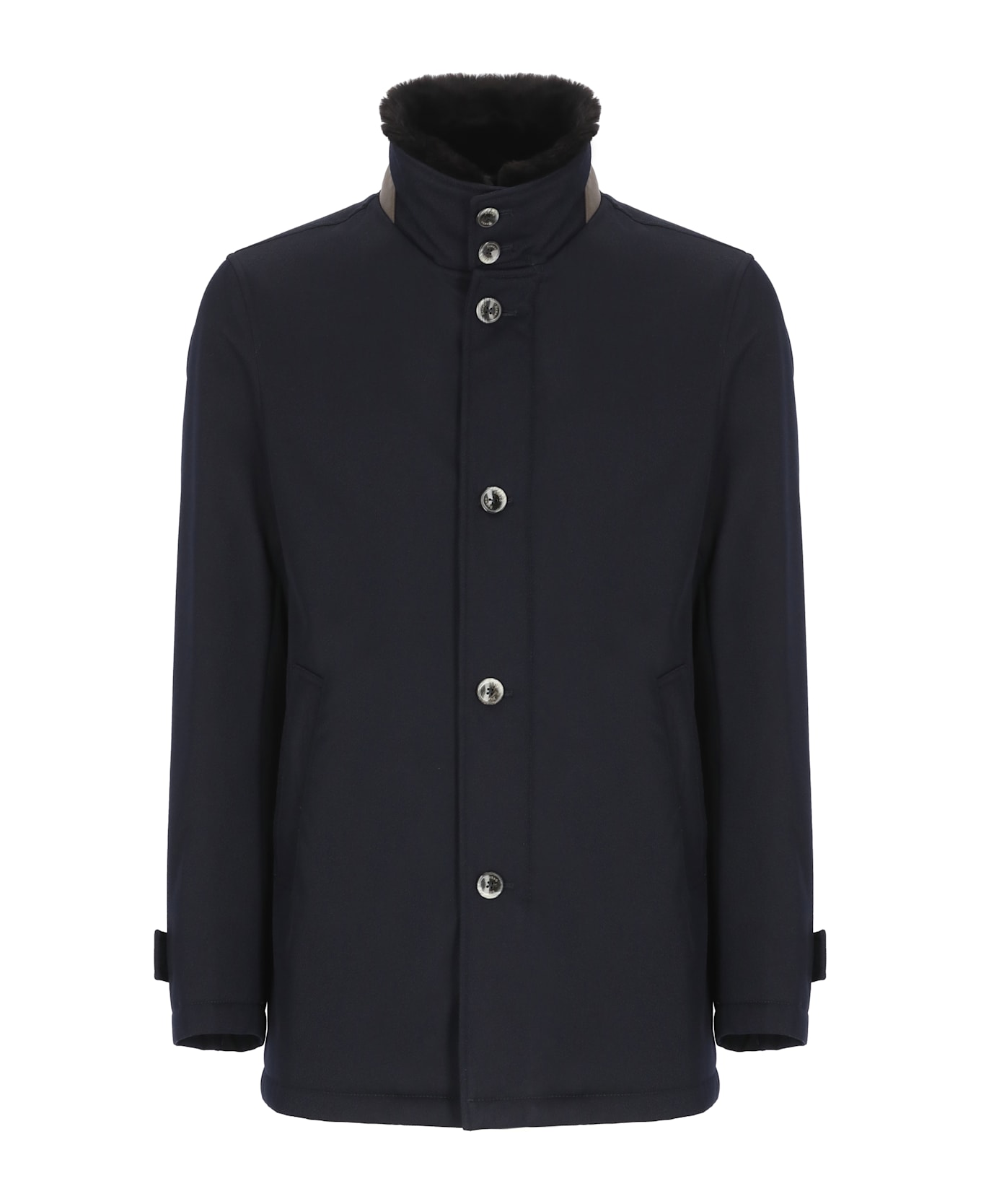 Herno Virgin Wool Coat - BLU NAVY