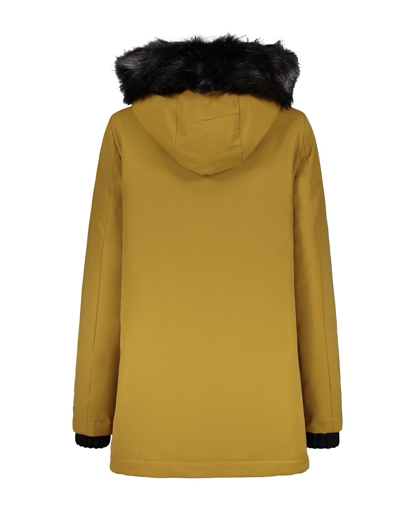Herno Parka With Hood Trimmed In Faux Fur - khaki