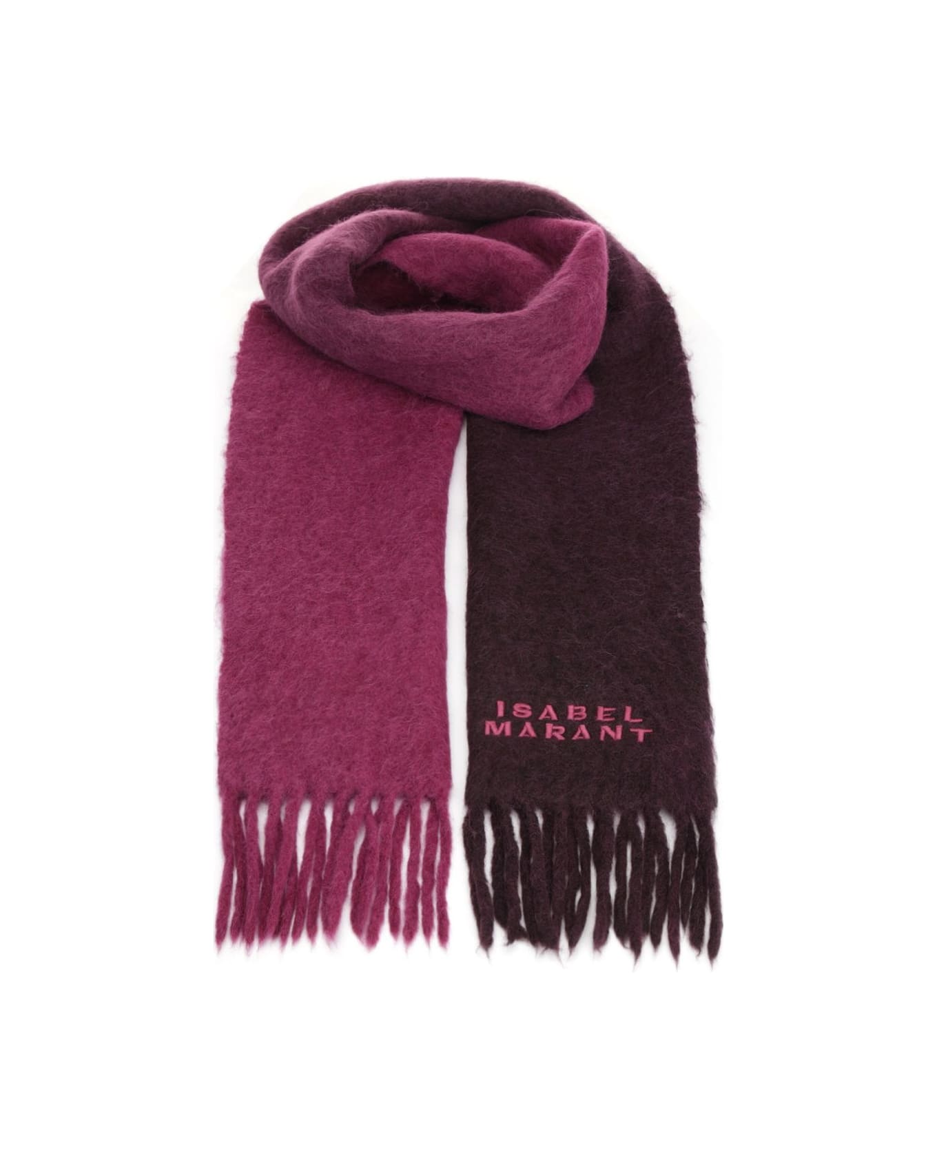 Isabel Marant Two-tone Fringed Scarf - Purple