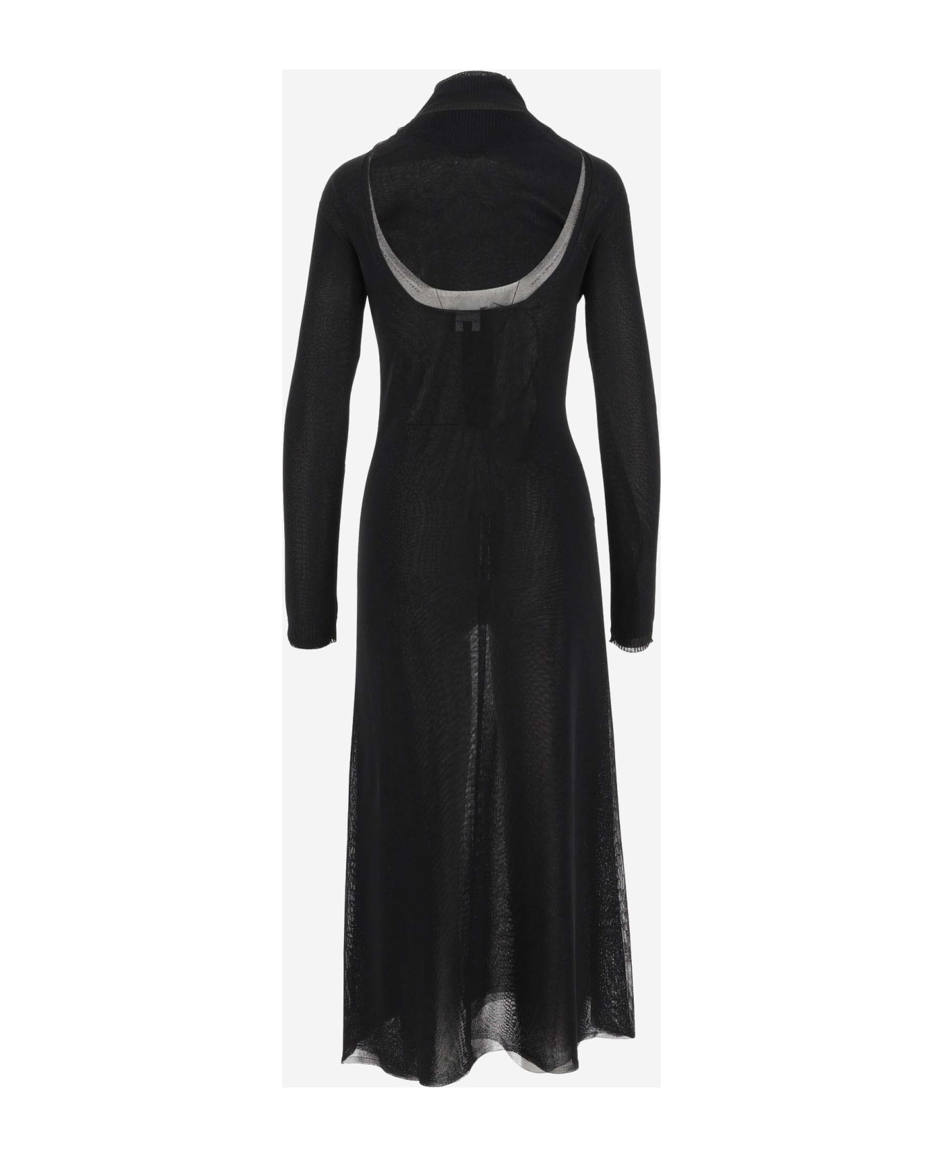 Giorgio Armani Brilliant Knit Longuette Dress - Black