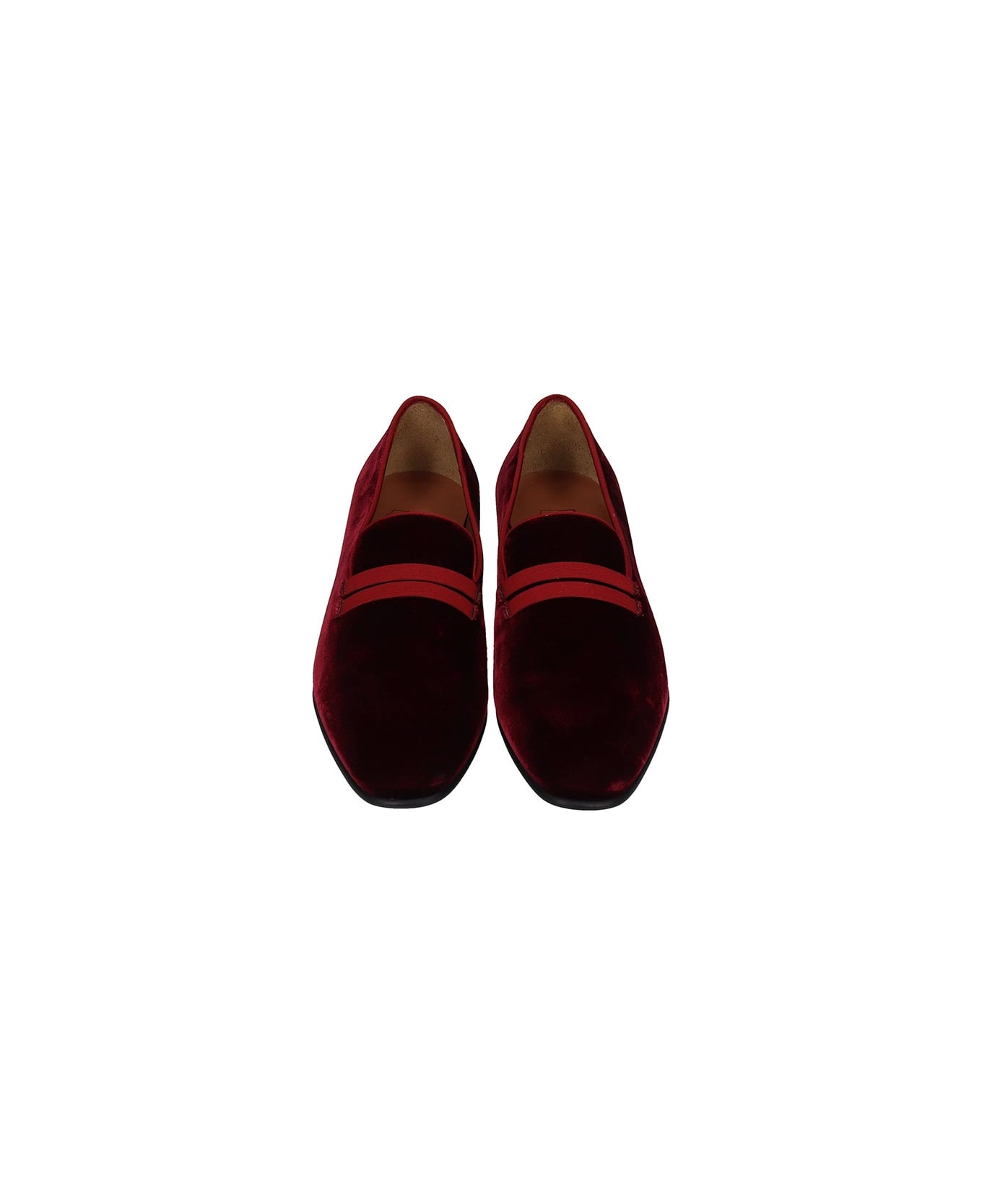Malone Souliers Loafers In Bordeaux Velvet - bordeaux