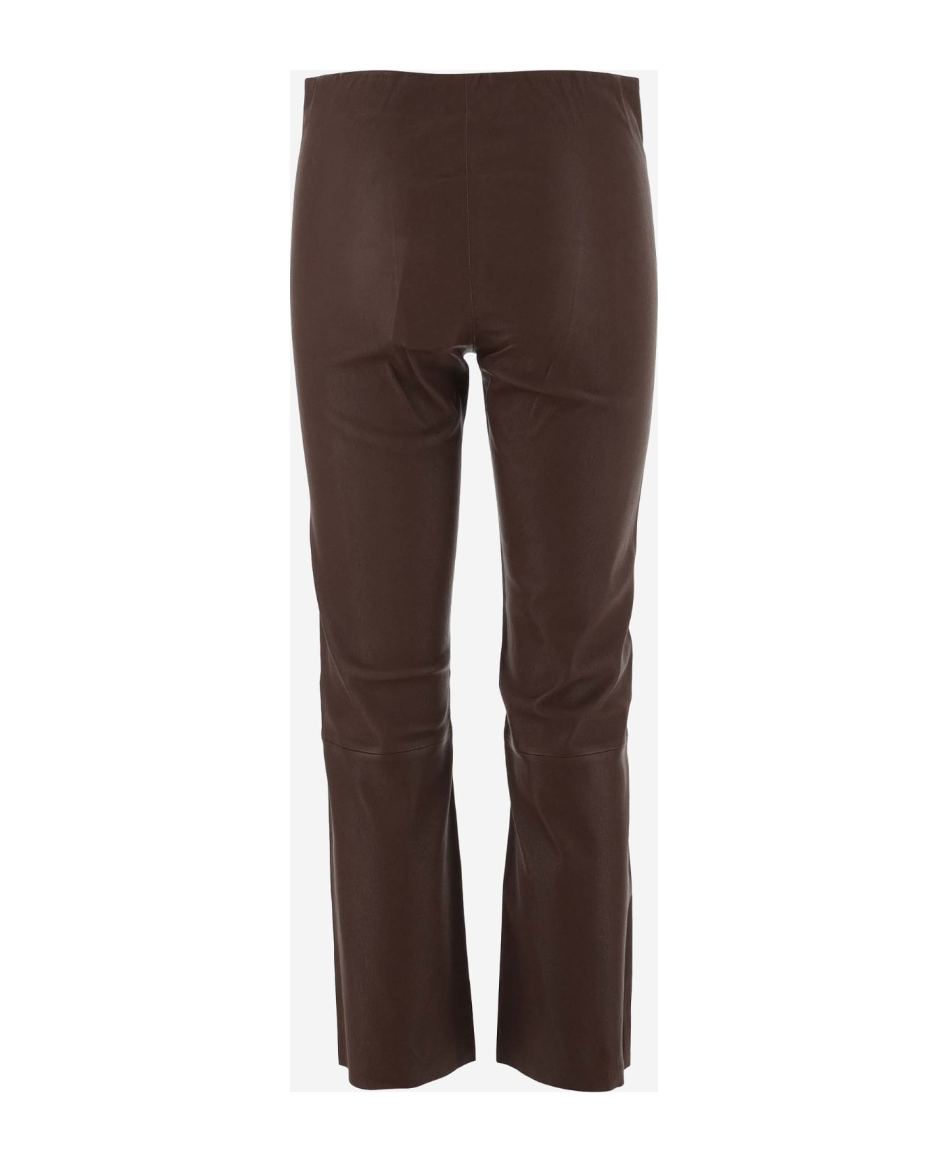 By Malene Birger Leather Trousers - CHESTNUT
