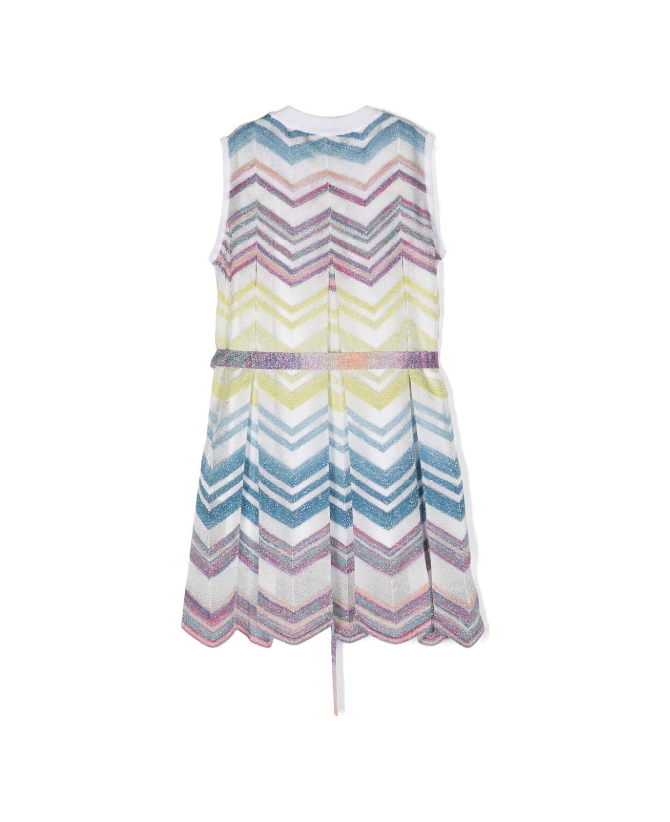 Missoni Kids Multicolour Chevron Laminated Knitted Sleeveless Dress - Multicolour ワンピース＆ドレス
