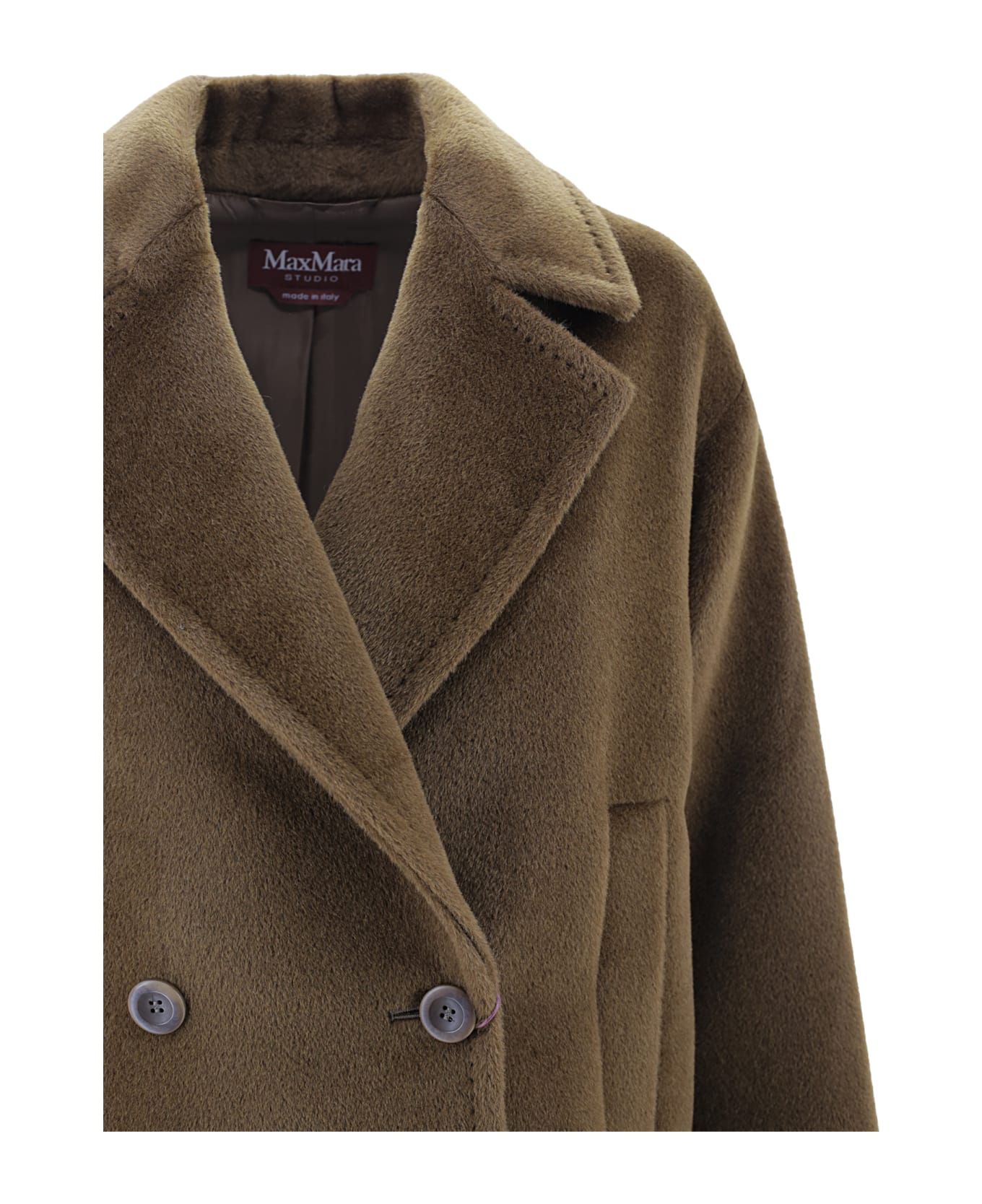 Max Mara Studio Alpaca And Wool Caban - Brown