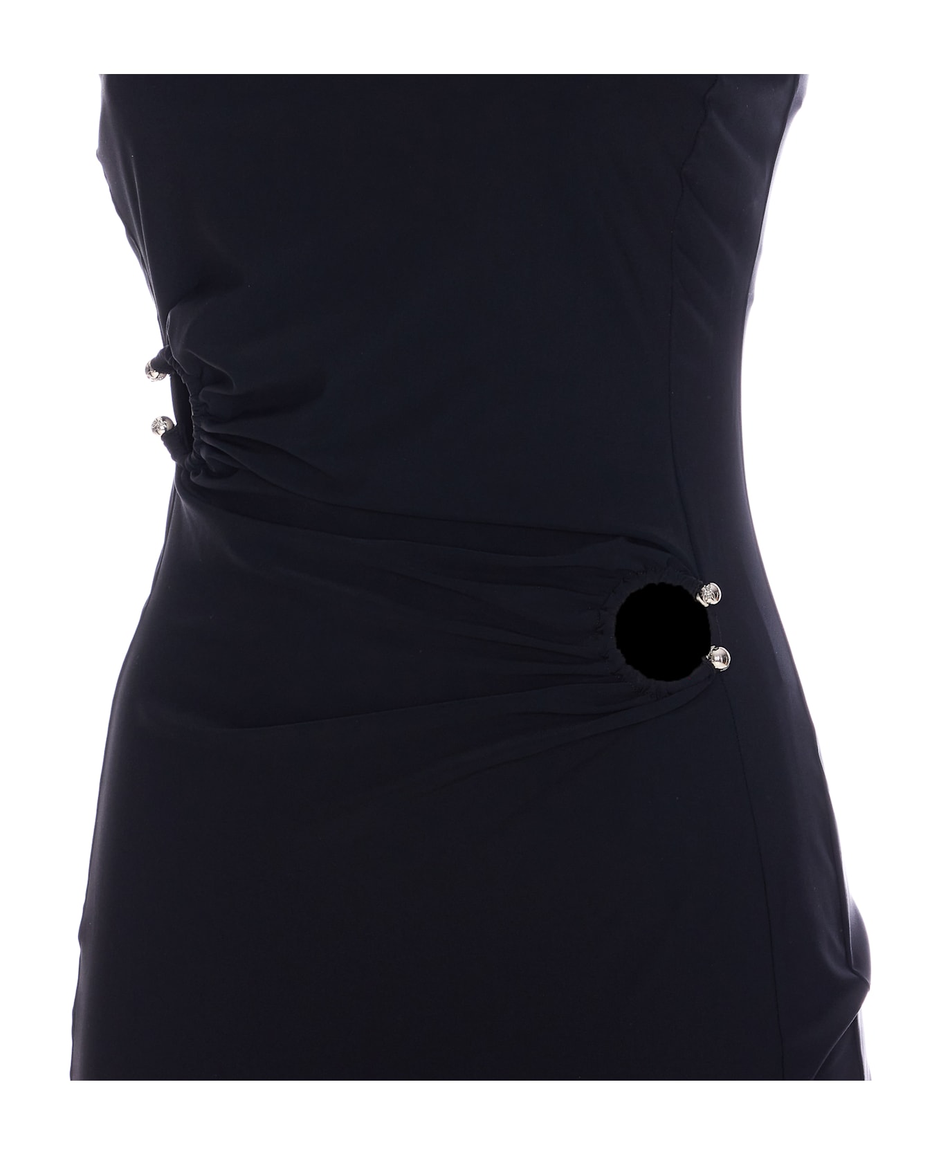 Patrizia Pepe Midi Dress With Piercing - Black
