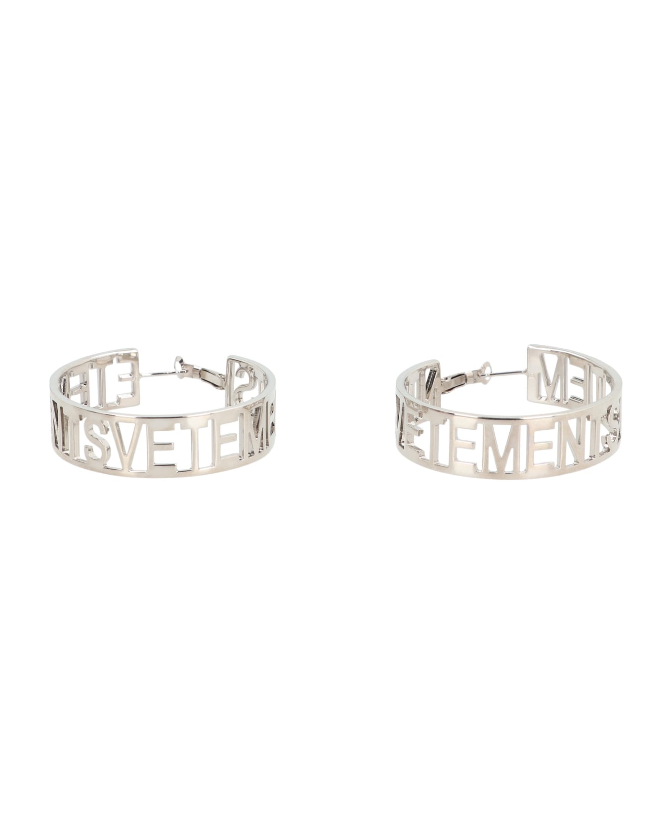 VETEMENTS Logo Hoop Earrings - silver