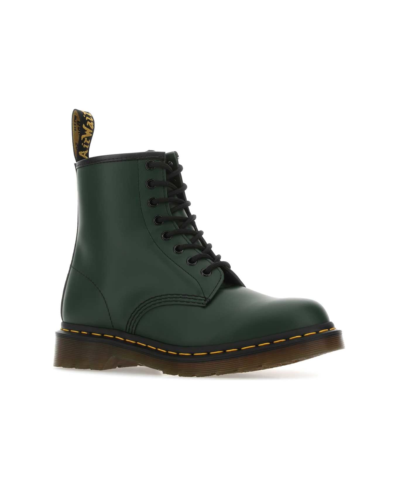 Dr. Martens Bottle Green Leather 1460 Ankle Boots - GreenSmooth