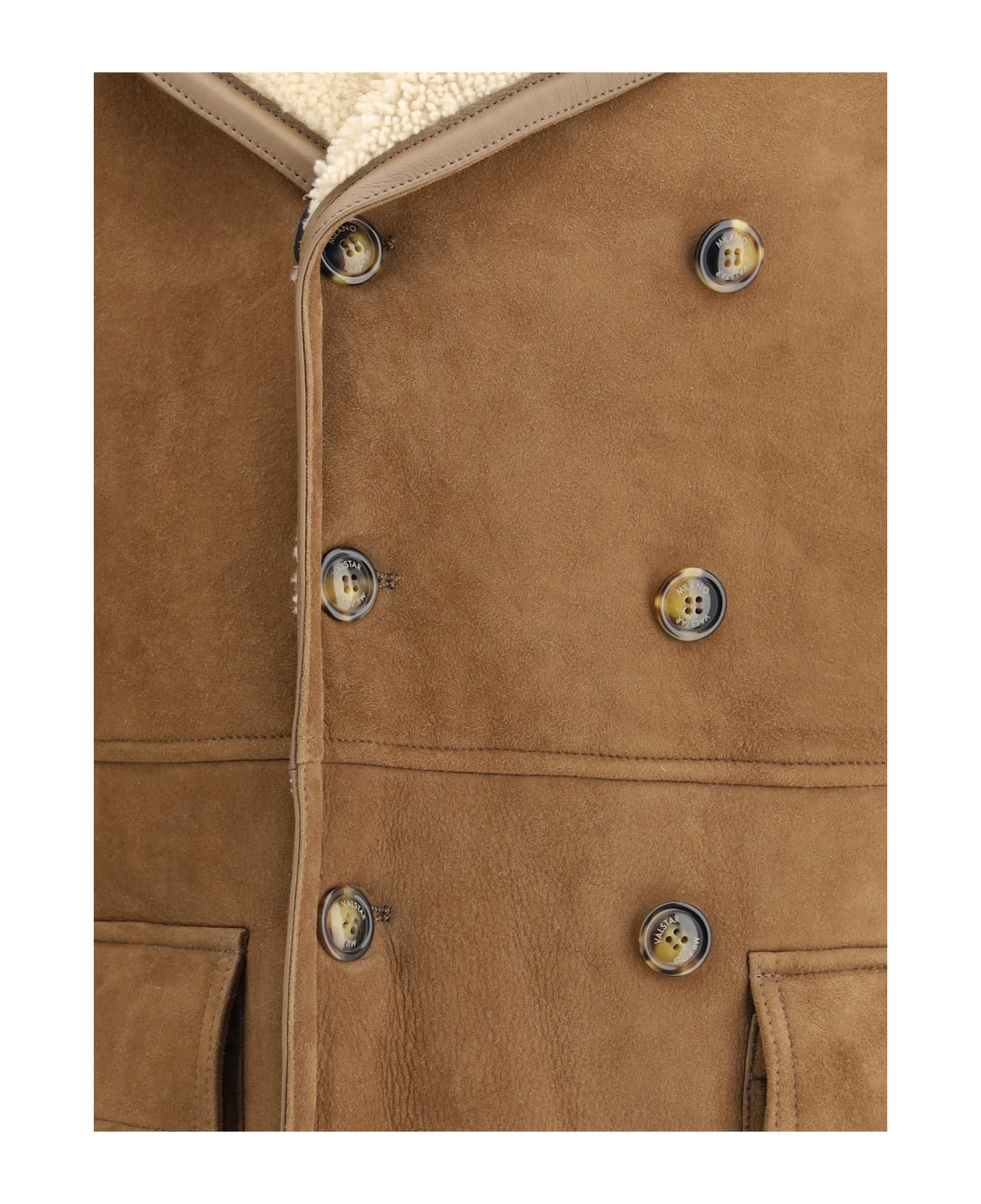 Valstar Benjamin Double-breasted Shearling Peacoat