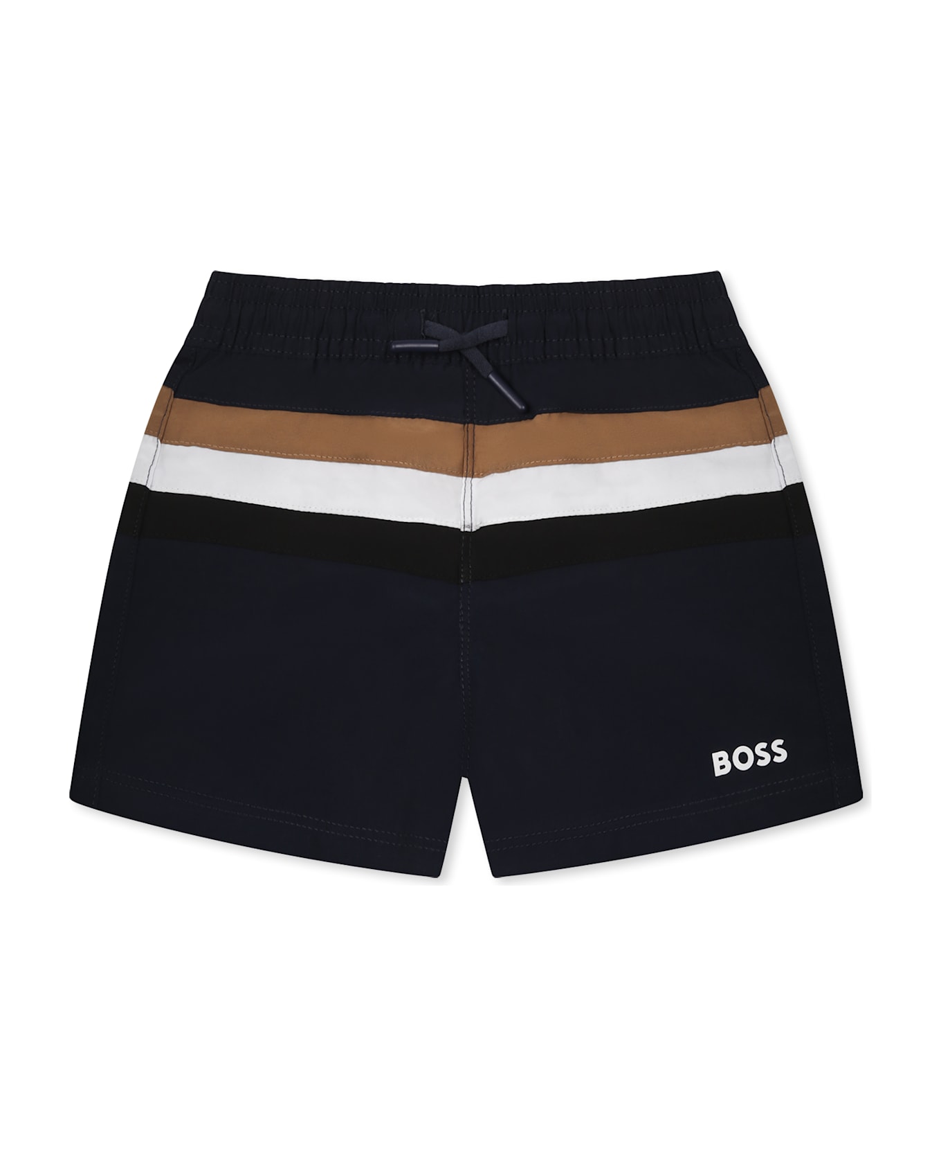 Hugo Boss Blue Swim Shorts For Bbay Boy With Logo - Blue