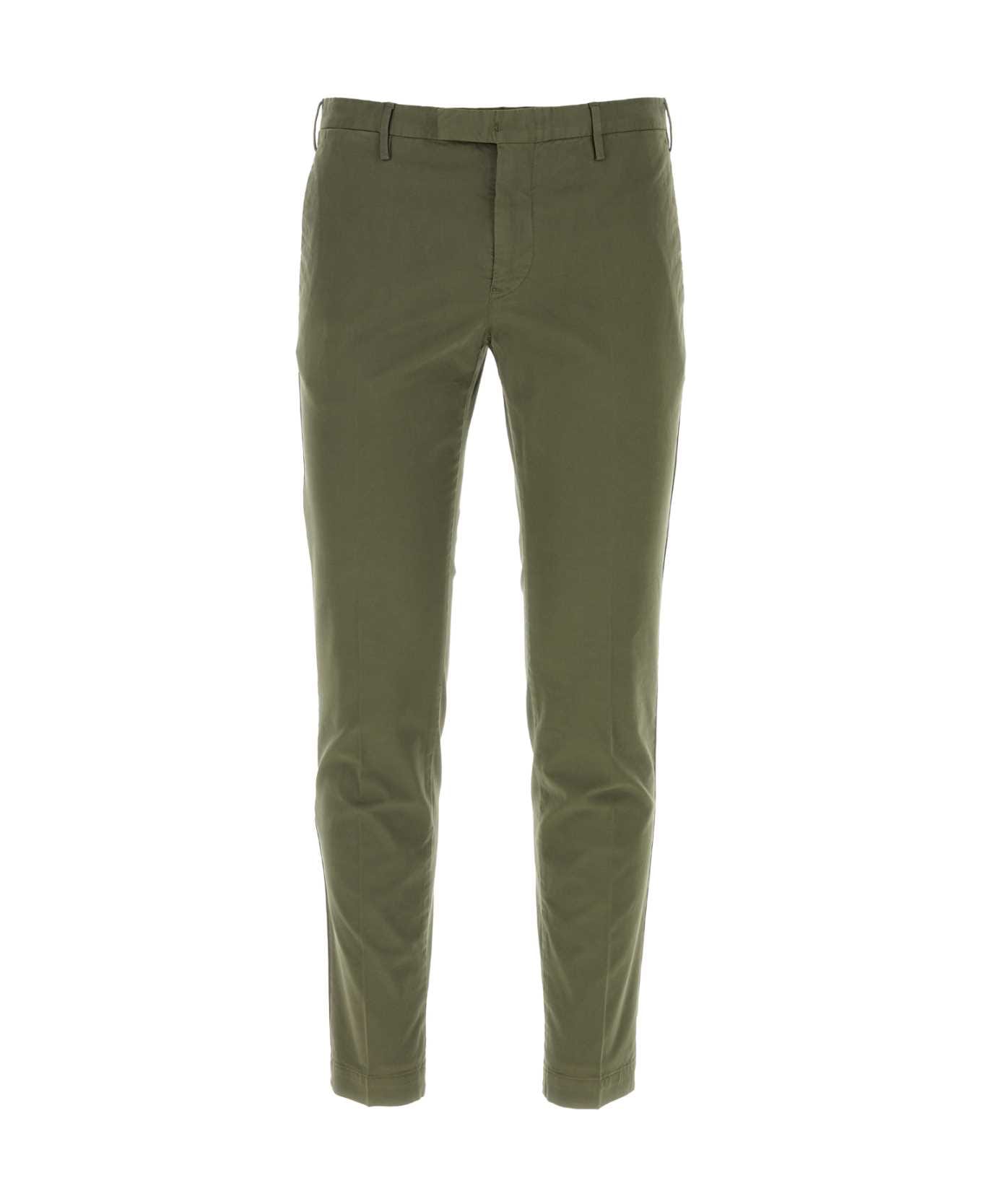PT Torino Dark Green Stretch Cotton Pant - Y442