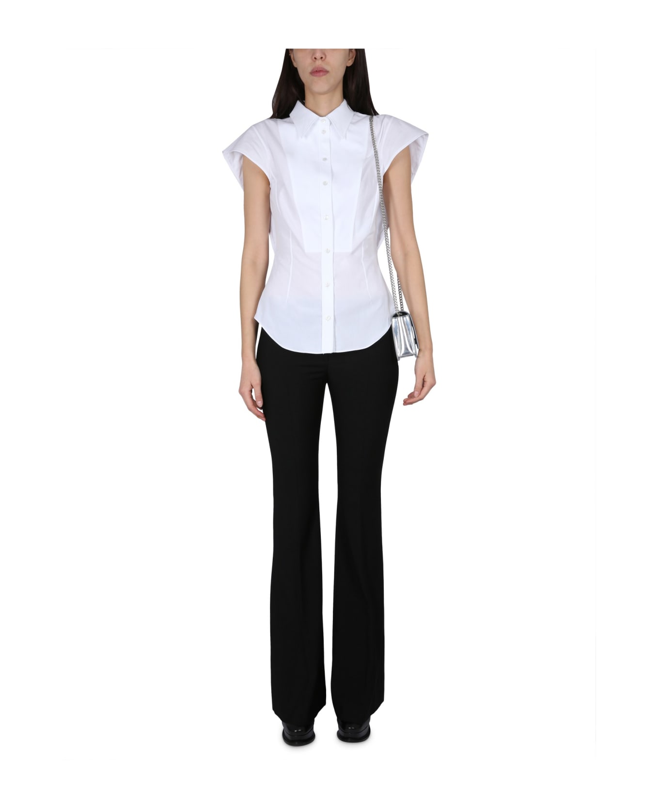 Alexander McQueen Short-sleeved Cotton Shirt - White シャツ