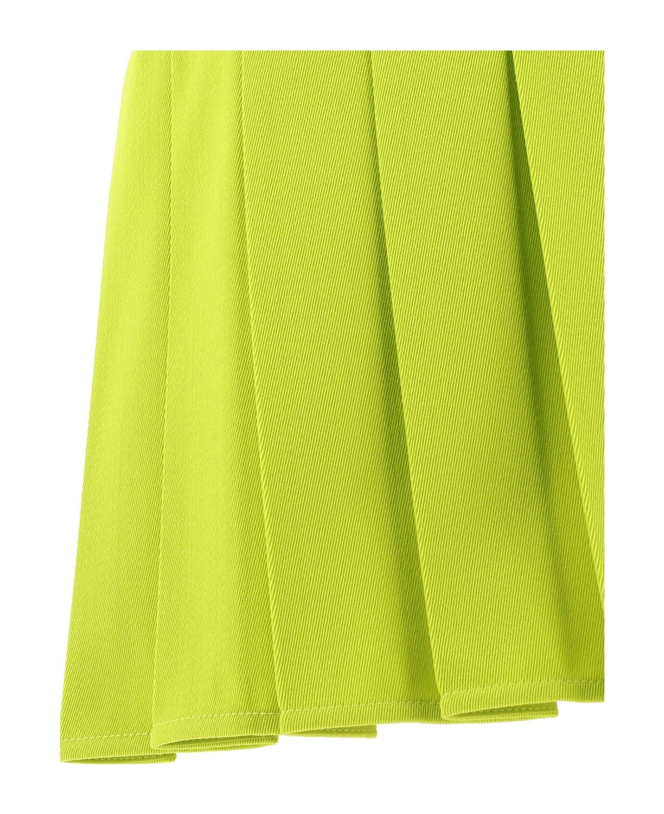 Bottega Veneta High Waist Pleated Mini Skirt - GREEN