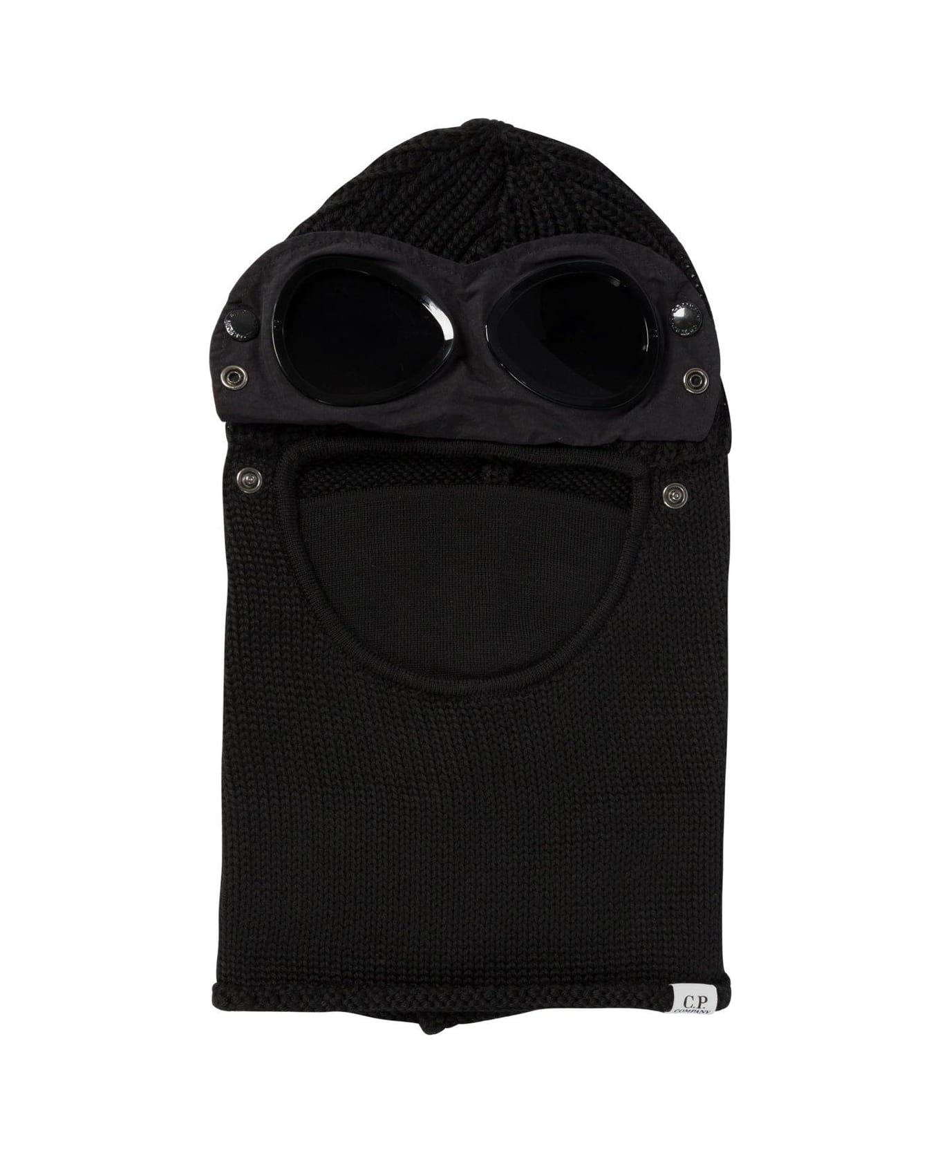 C.P. Company Goggles Detailed Chunky Knitted Balaclava - Nero
