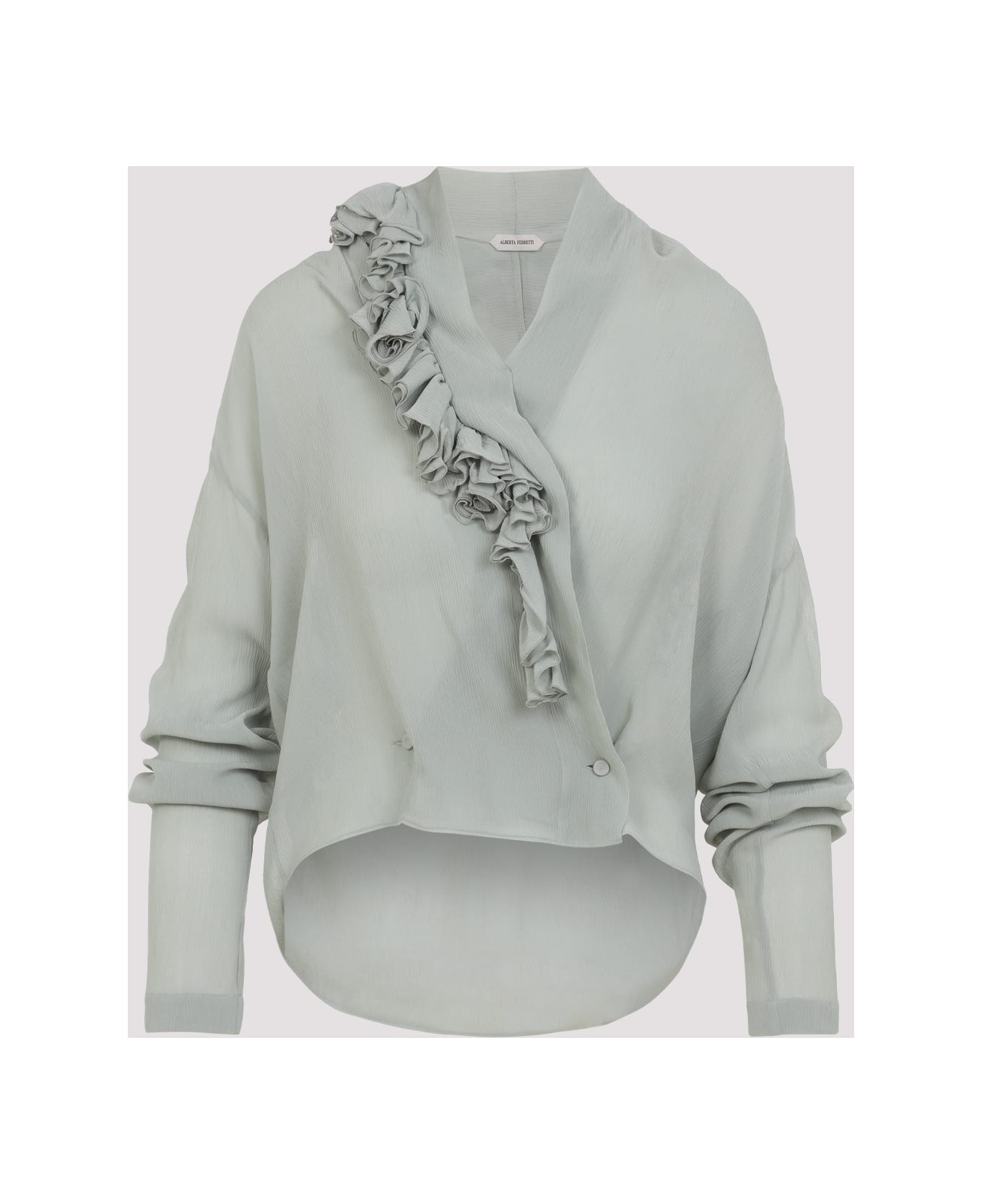 Alberta Ferretti Creponne Blouse - Ghiaccio