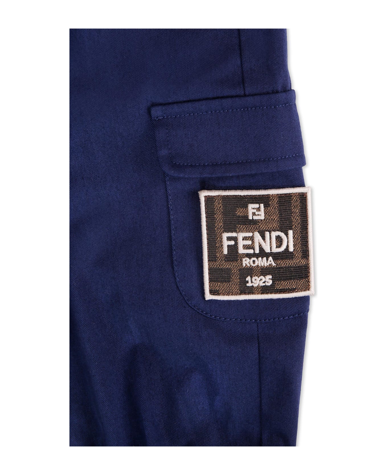 Fendi Blue Cargo Pants For Baby Boy - Blue