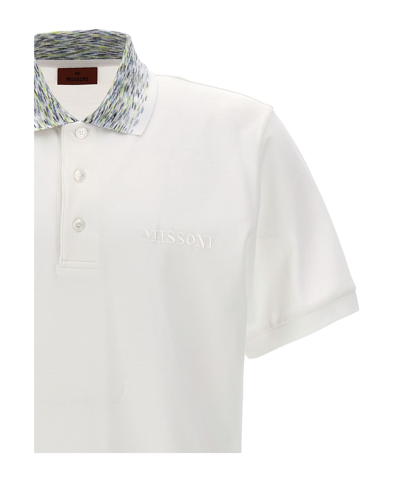 Missoni Logo Embroidery Polo Shirt - White ポロシャツ