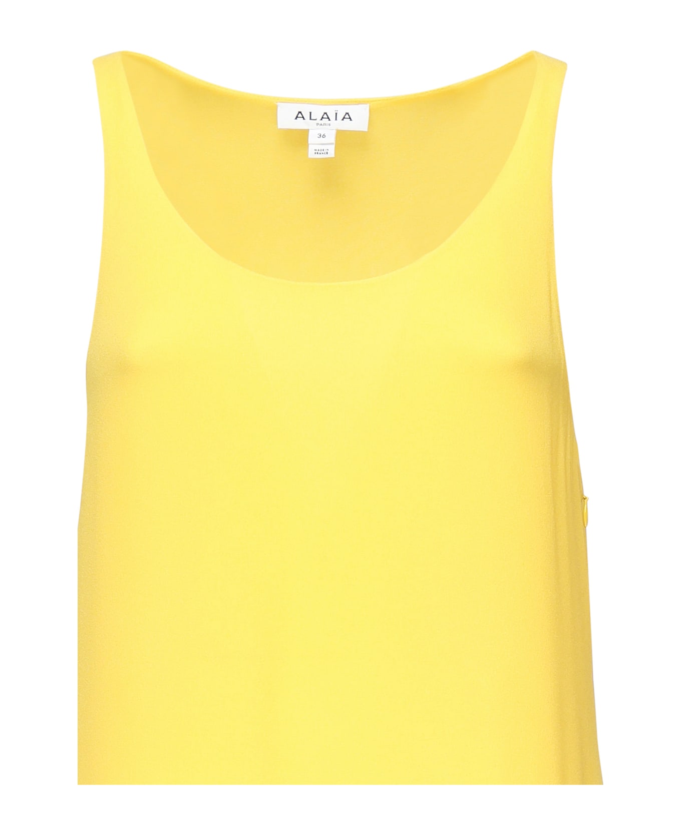 Alaia Long Dress With Georgette Ruffles - Yellow