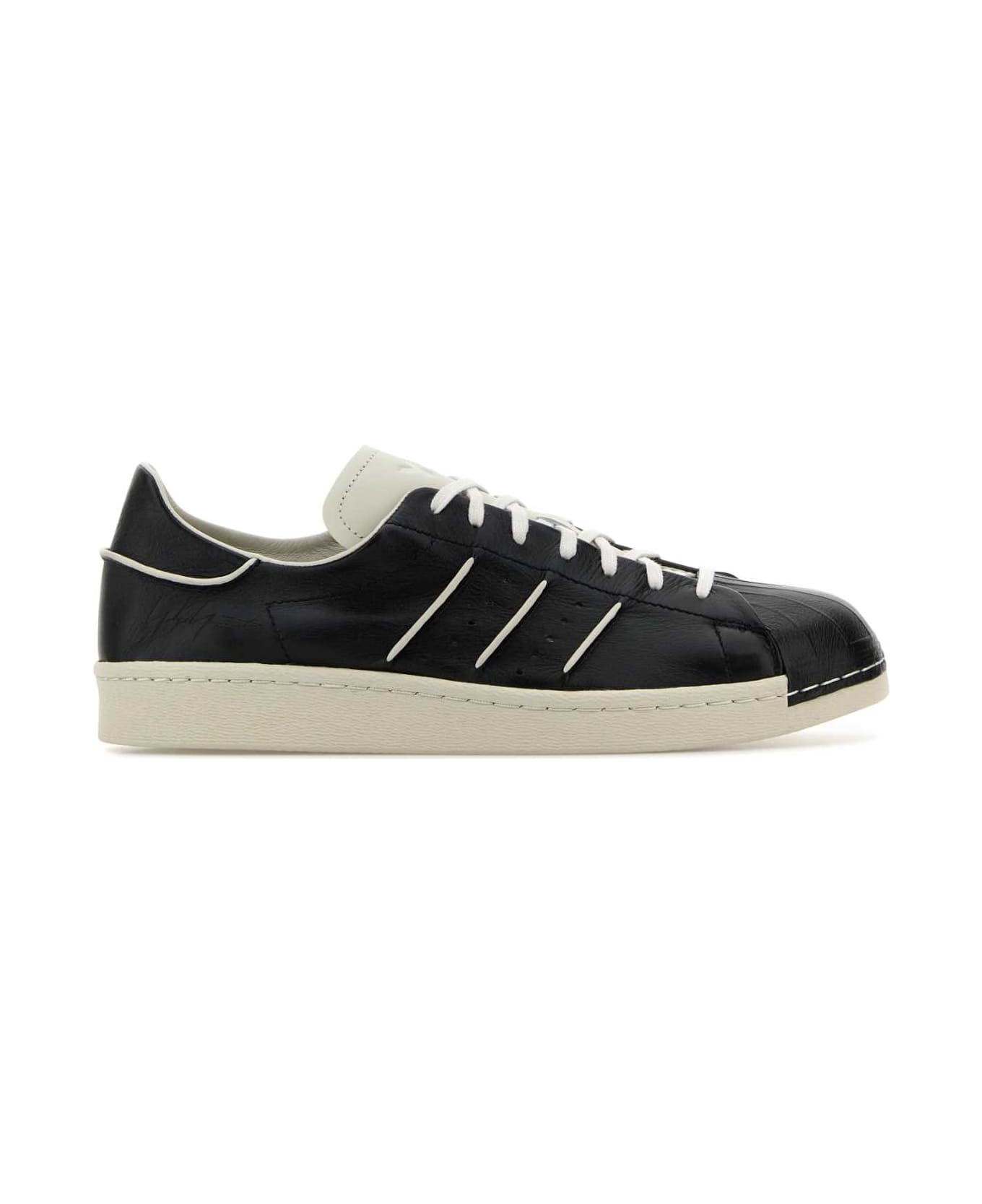 Y-3 Black Leather Y-3 Superstar Sneakers - BLACKBLACKTALC