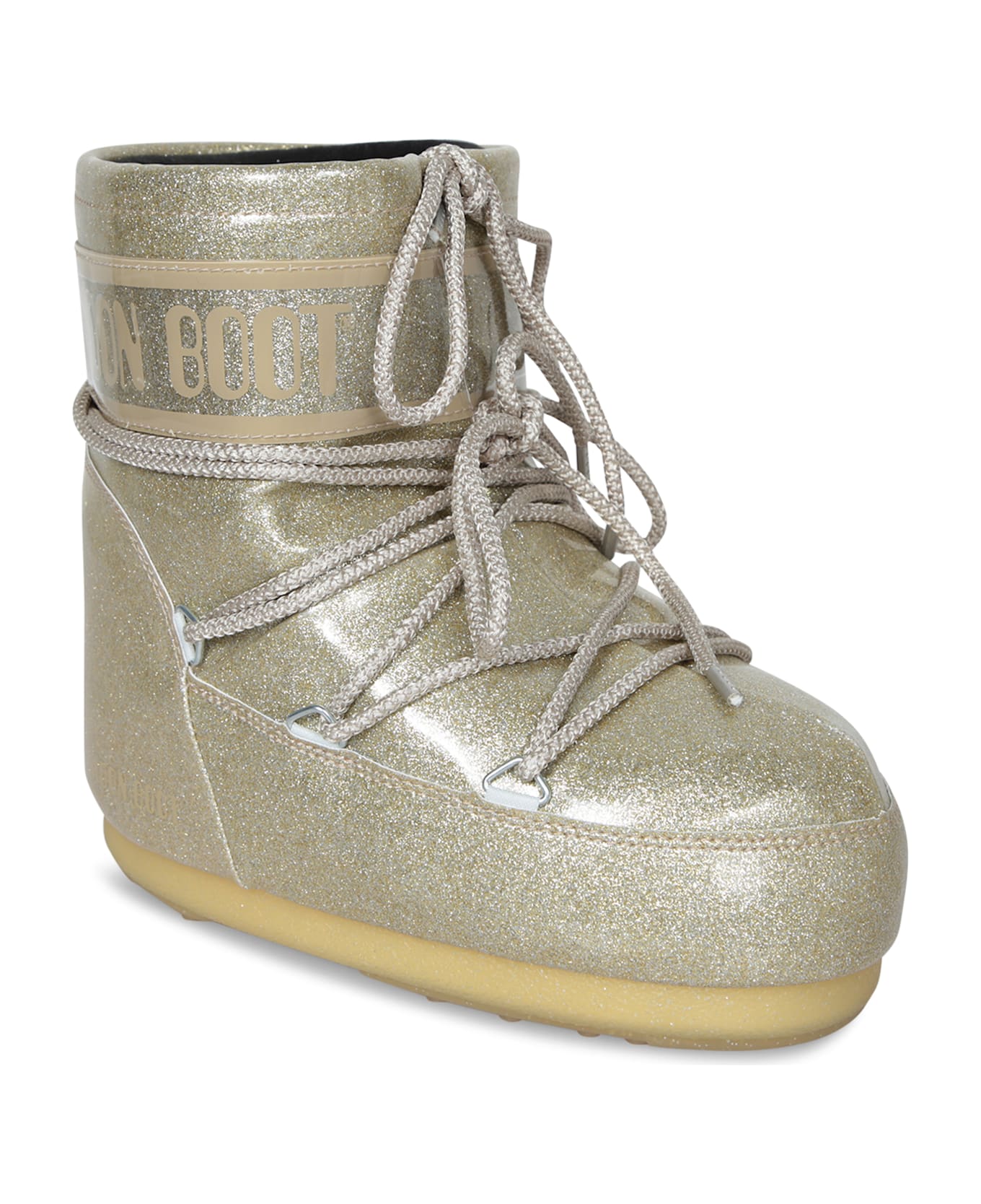 Moon Boot Icon Low Glitter Gold Boots - Metallic