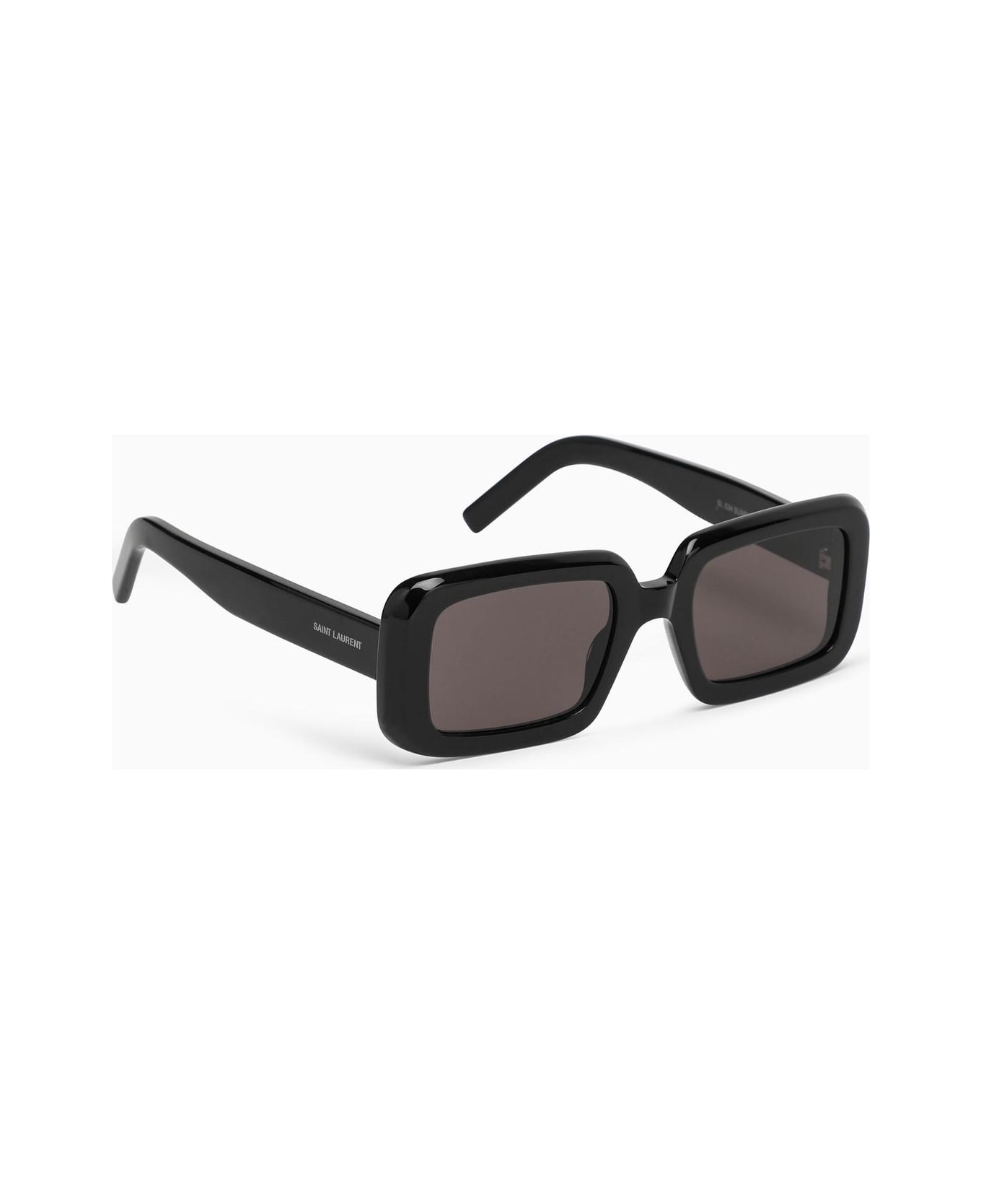 Saint Laurent Eyewear Black Sunglasses With Logo Lettering - Black