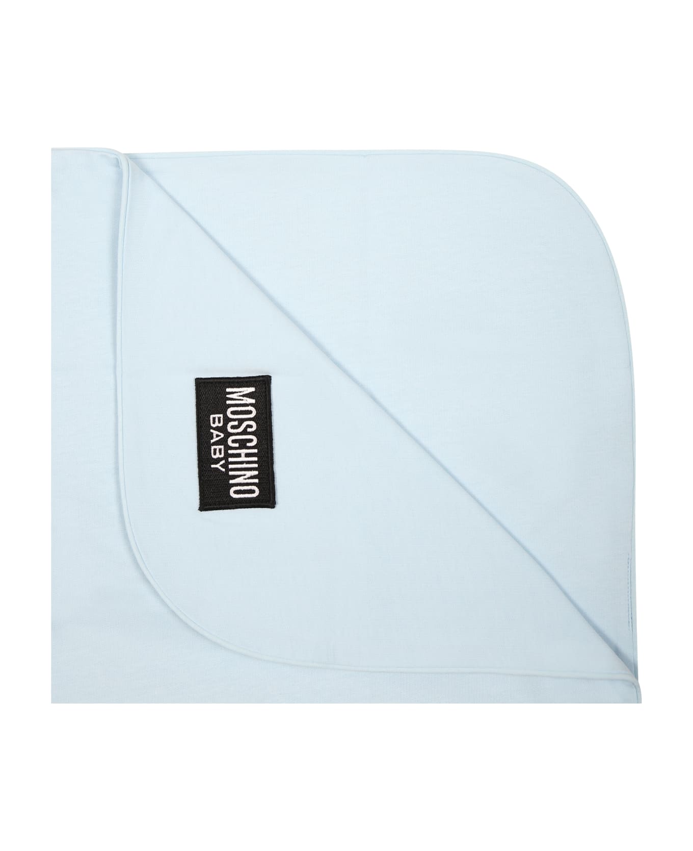 Moschino Light Blue Blanket For Baby Boy With Teddy Bear And Logo - Light Blue アクセサリー＆ギフト