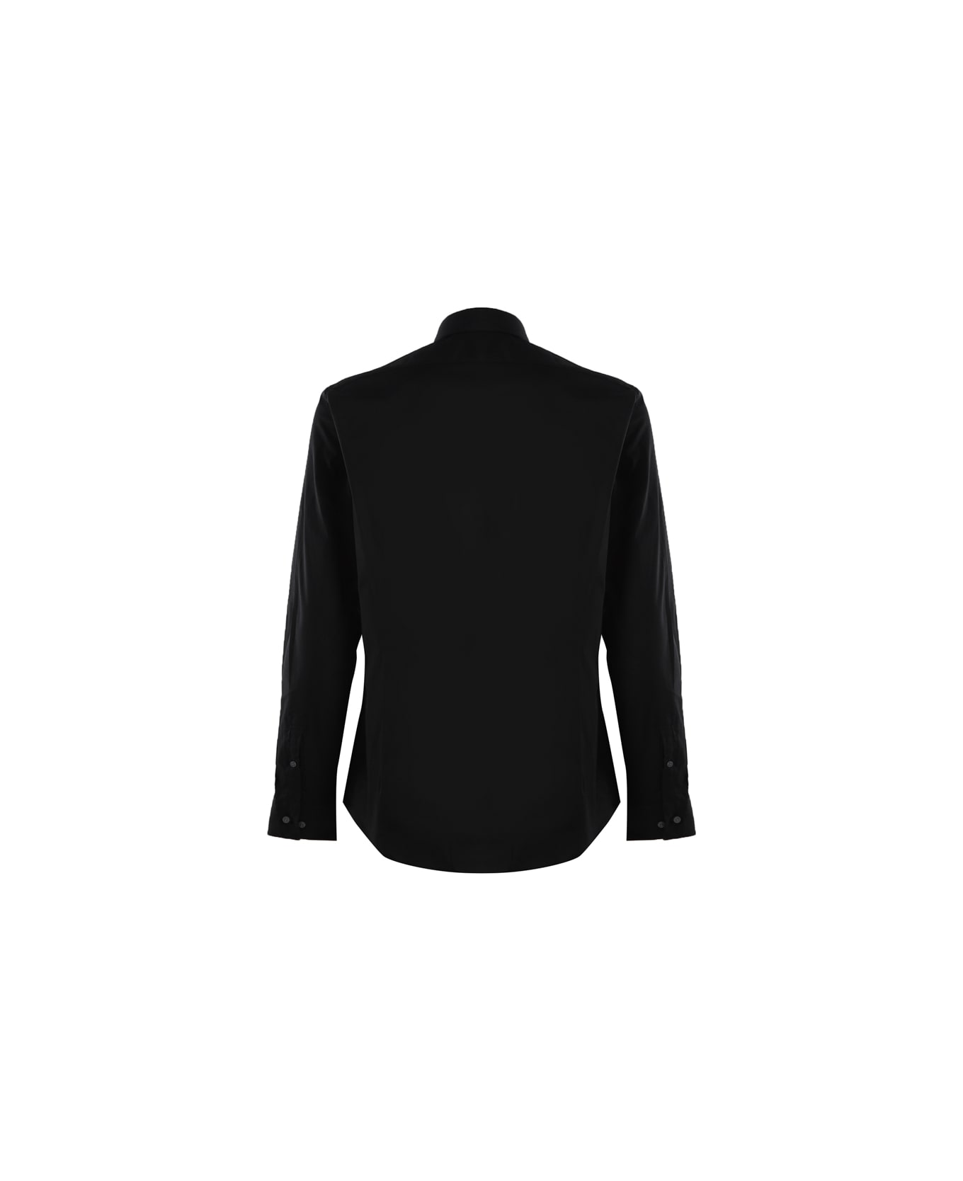 Calvin Klein Fitted Shirt In Stretch Poplin - Black