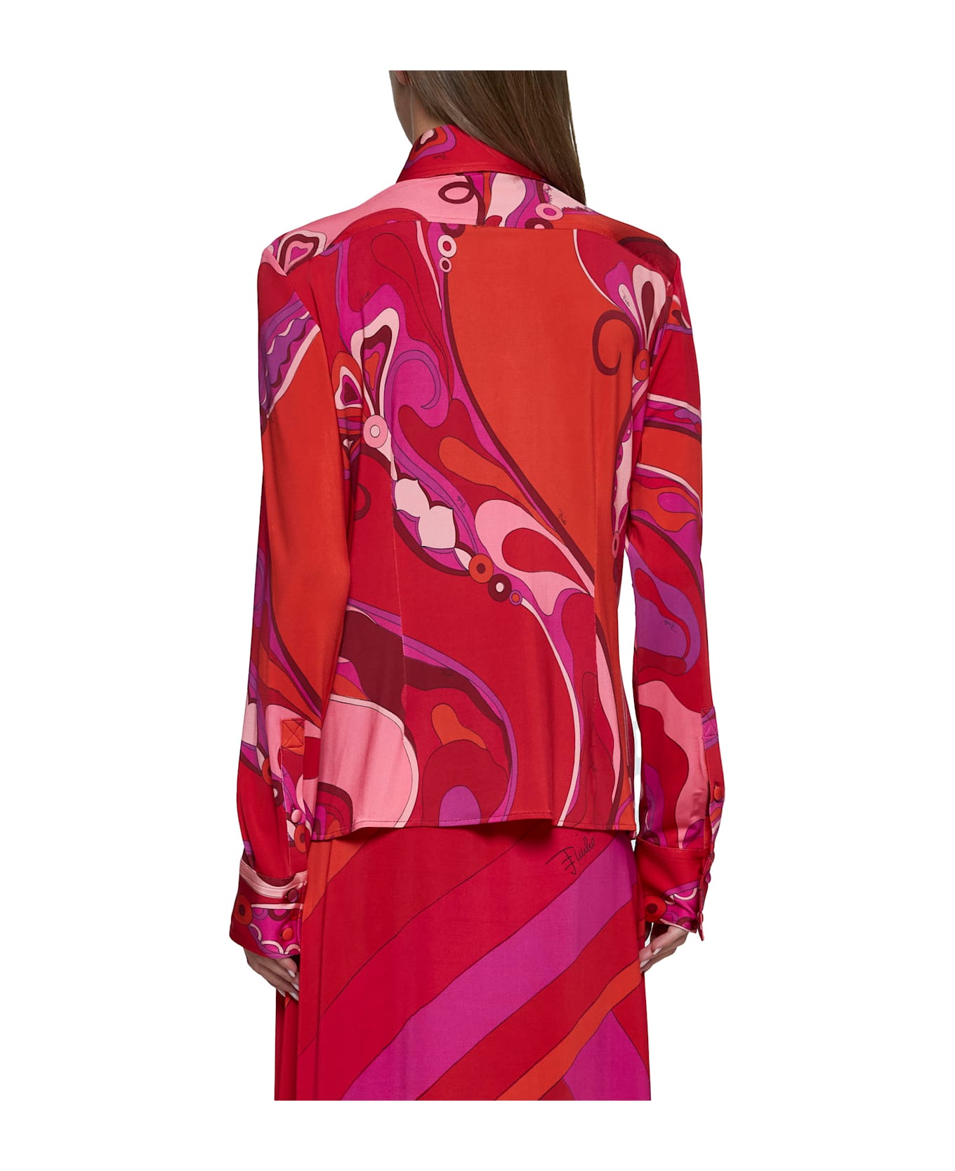 Pucci 'orchidee' Shirt - Rosso/fuxia